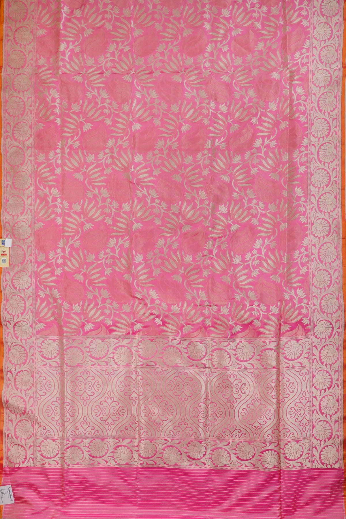 Baby Pink Benarasi Katan Pure Silk Saree with Tilfy Work