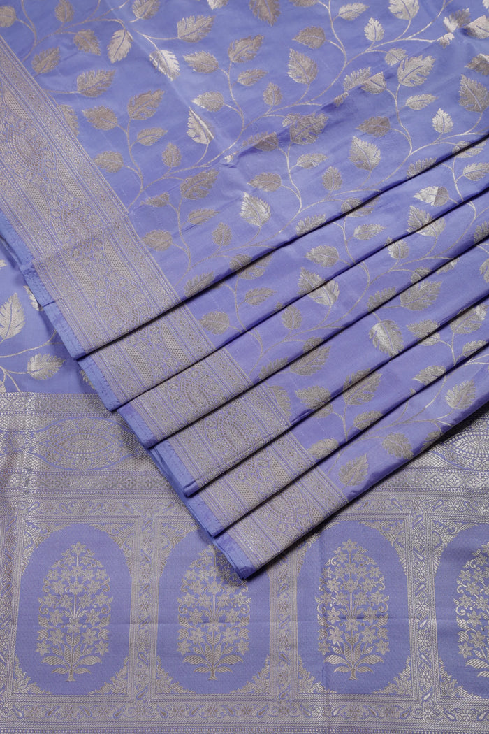 Lavender Handloom Benarasi Katan Silk Saree
