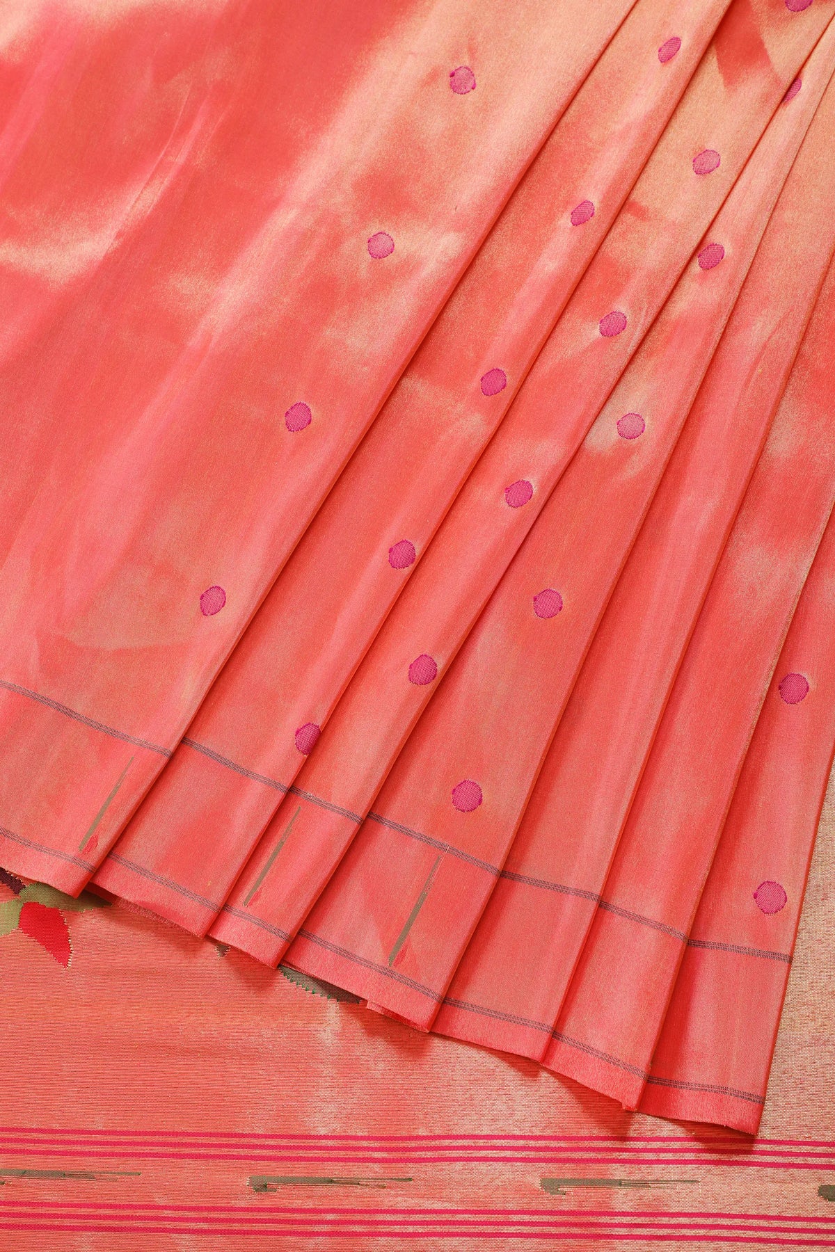 Red Pure Silk Handloom Tissue Paithani Saree