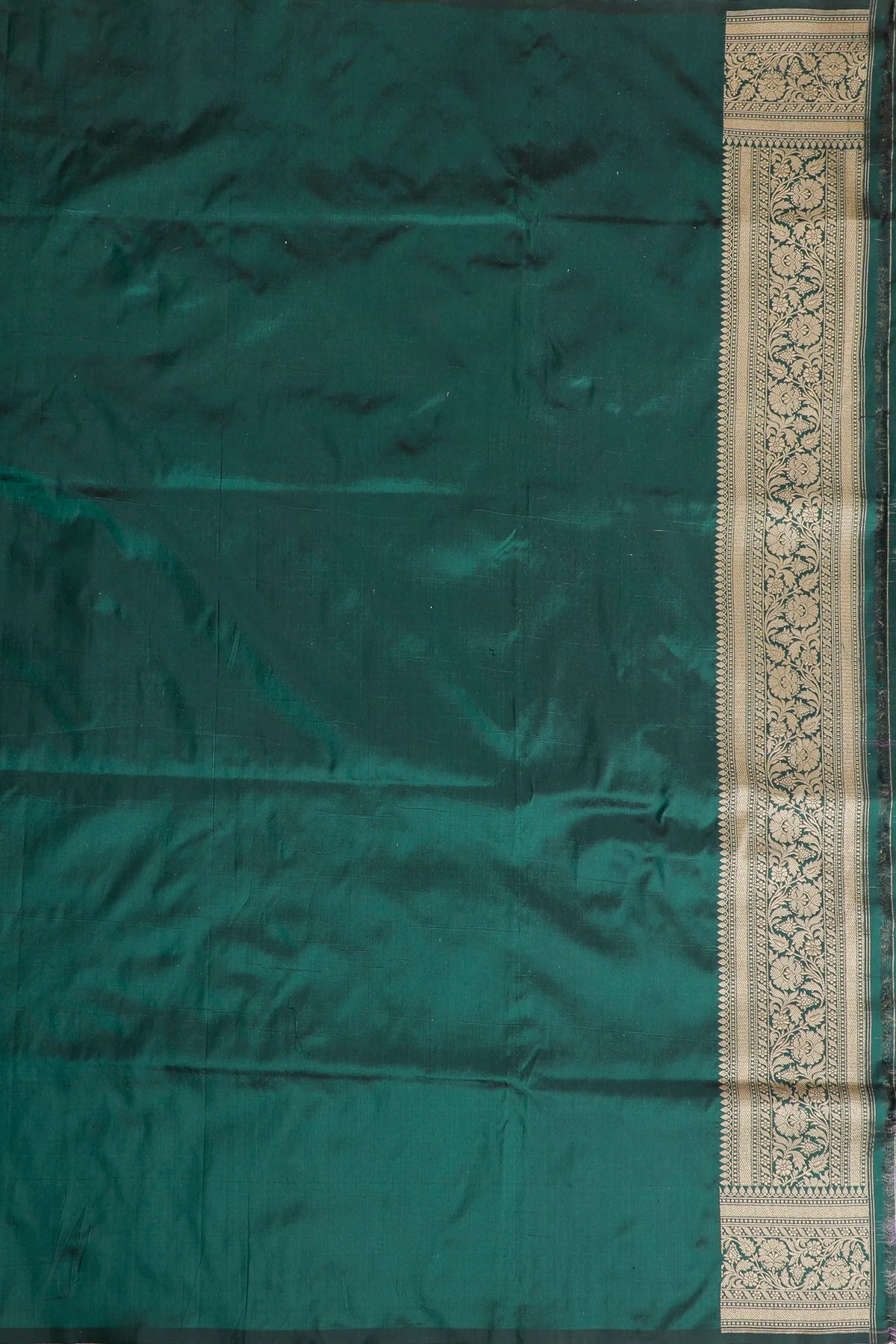 Bottle Green Handloom Benarasi Katan Silk Saree