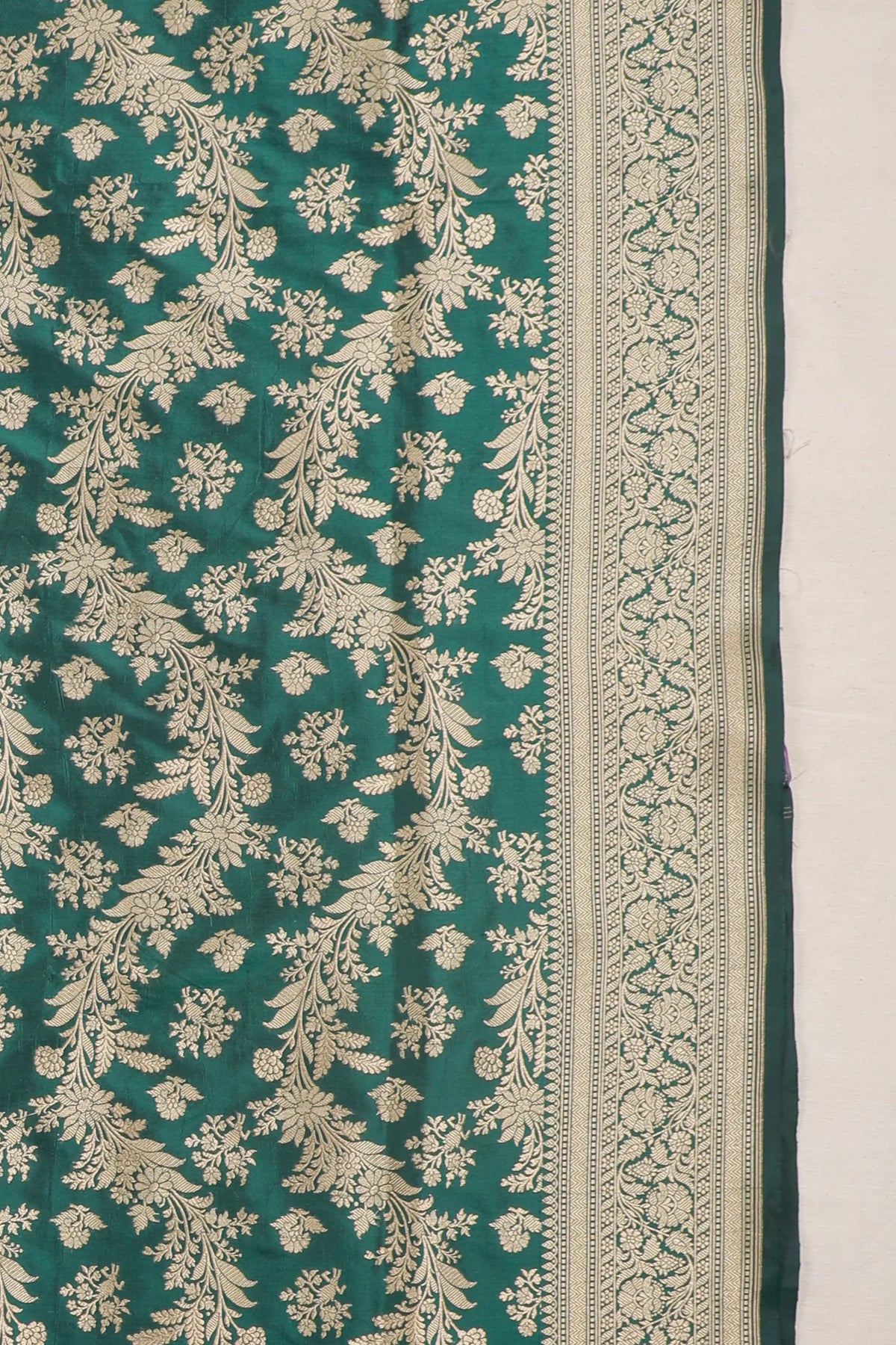 Bottle Green Handloom Benarasi Katan Silk Saree