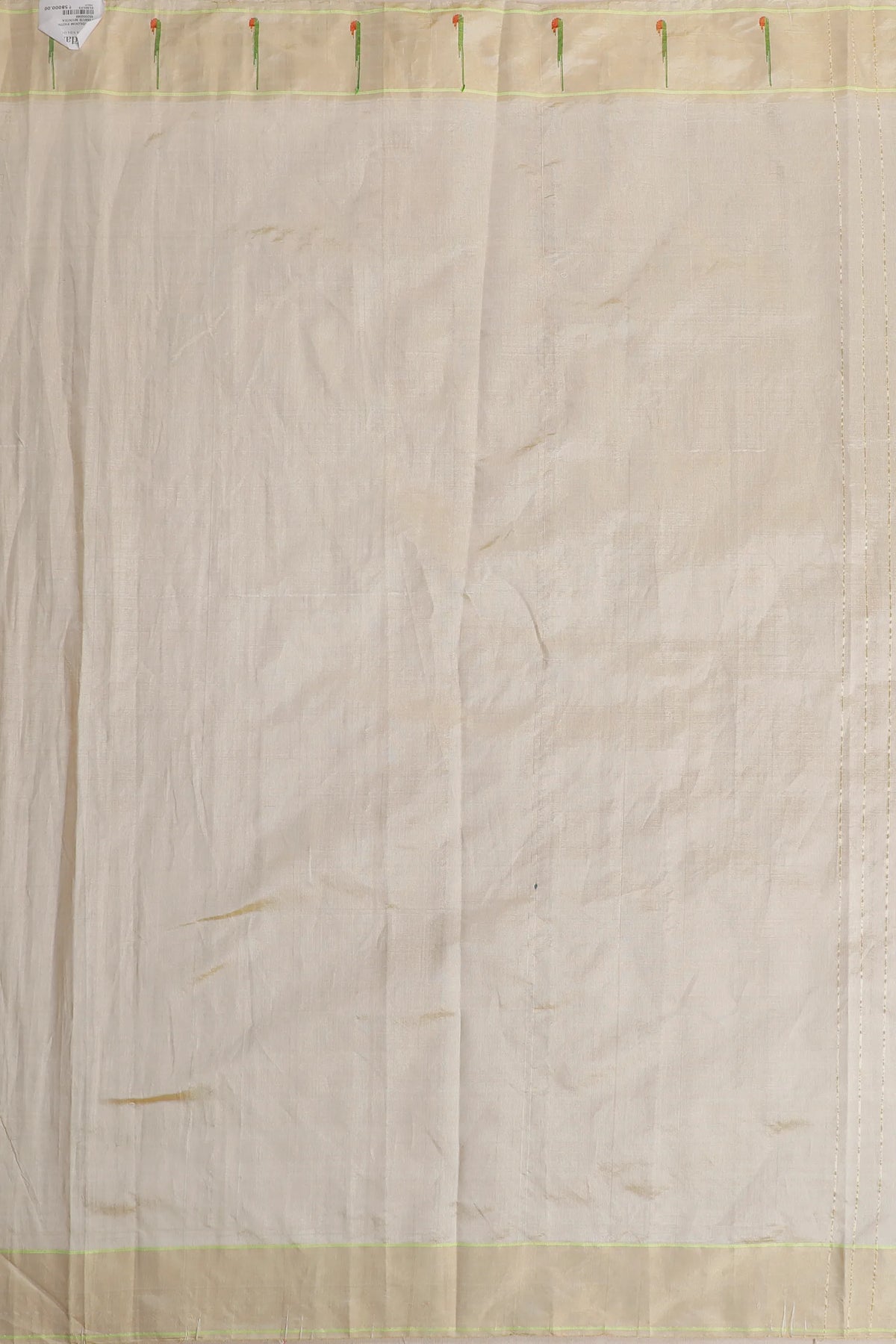 Ivory Pure Silk Handloom Tissue Paithani Saree with Deer Design