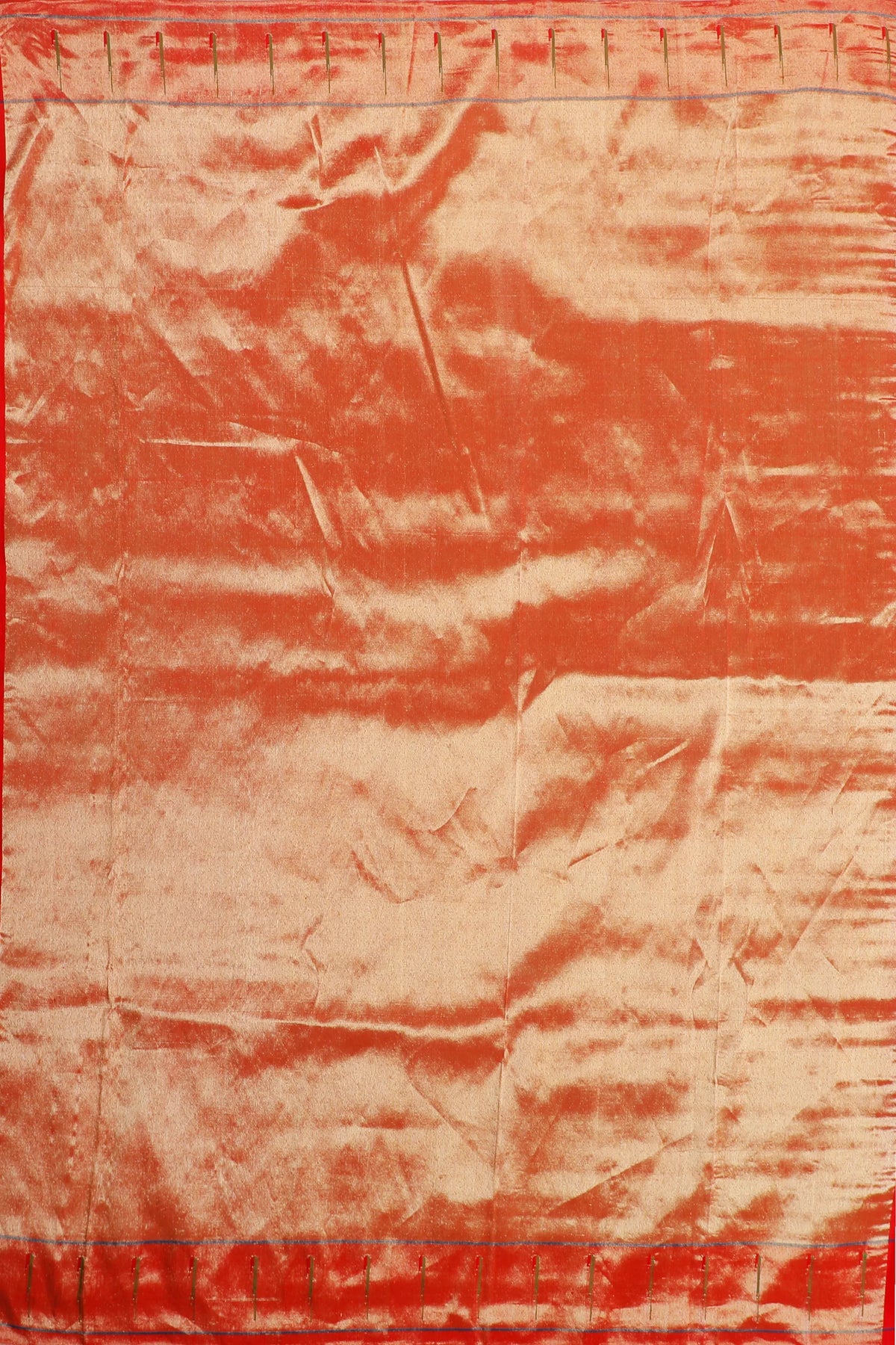 Shiny Red Pure Silk Handloom Tissue Paithani with All Over Design