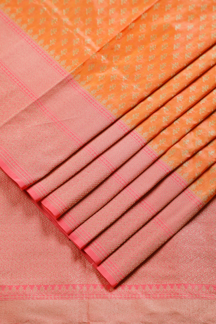 Mango Yellow Handloom Benarasi Katan Silk Saree