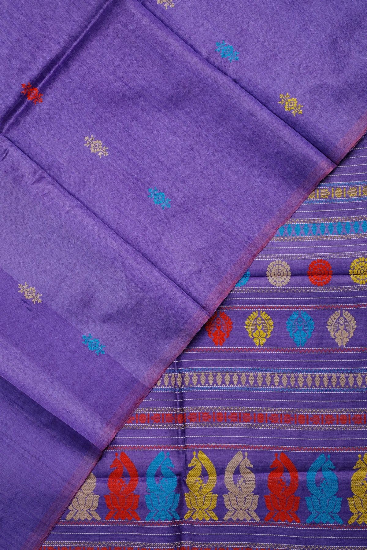 Lavender Gobalpur Orissa Tussar Pure Silk Handloom Saree