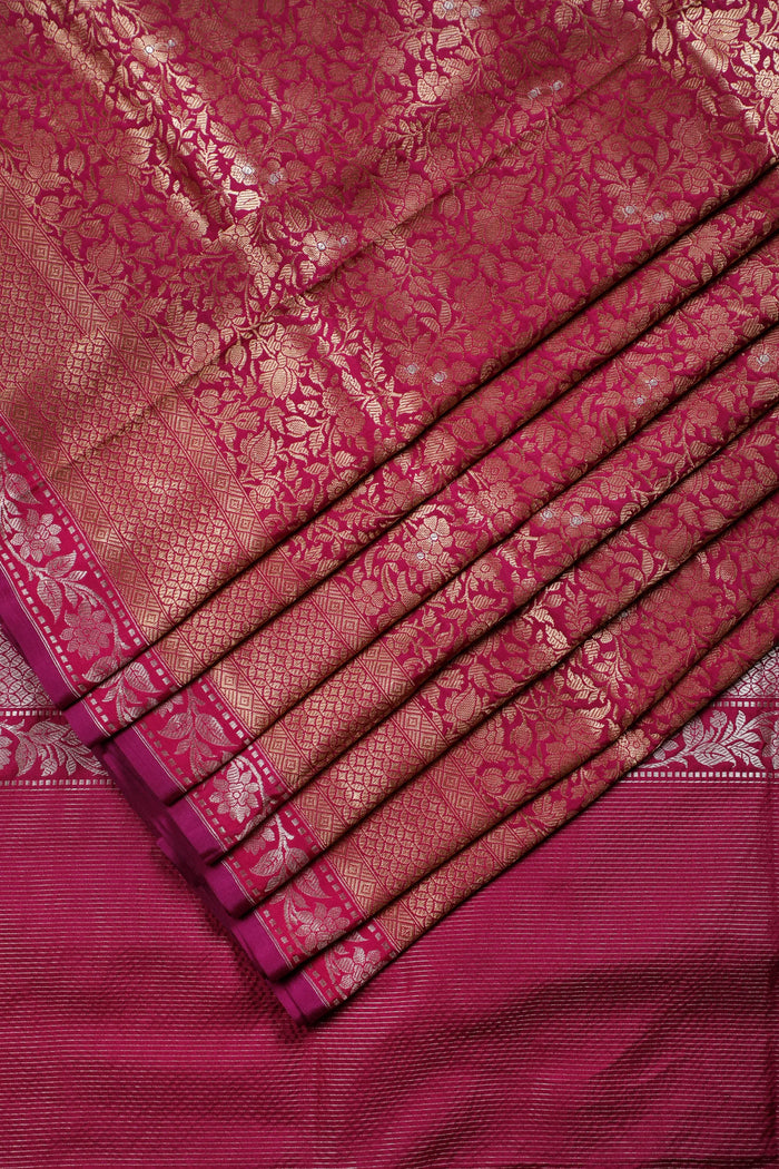Dark Purple Handloom Benarasi Katan Silk Saree