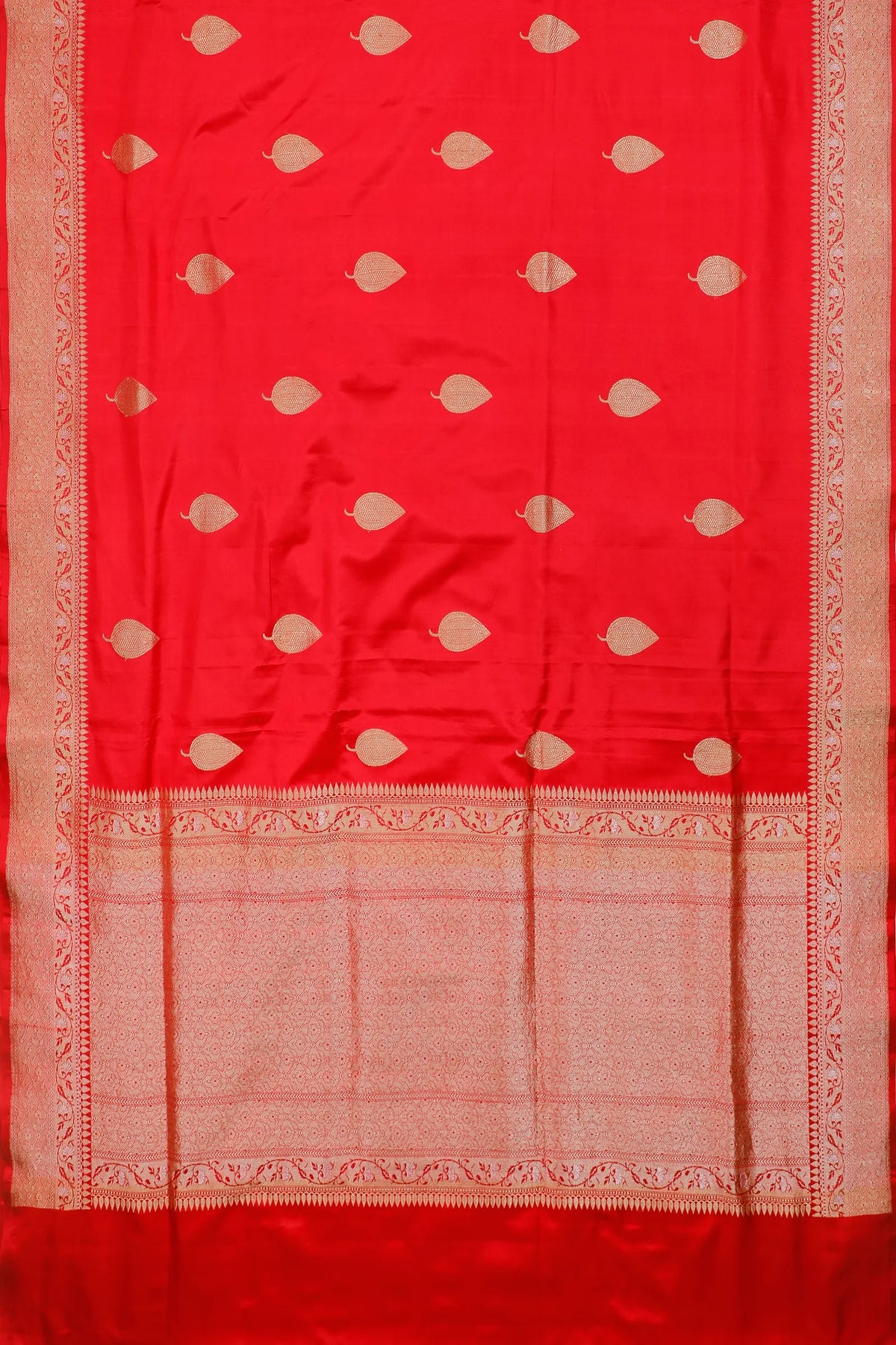 Red Handloom Benarasi Katan Silk Saree