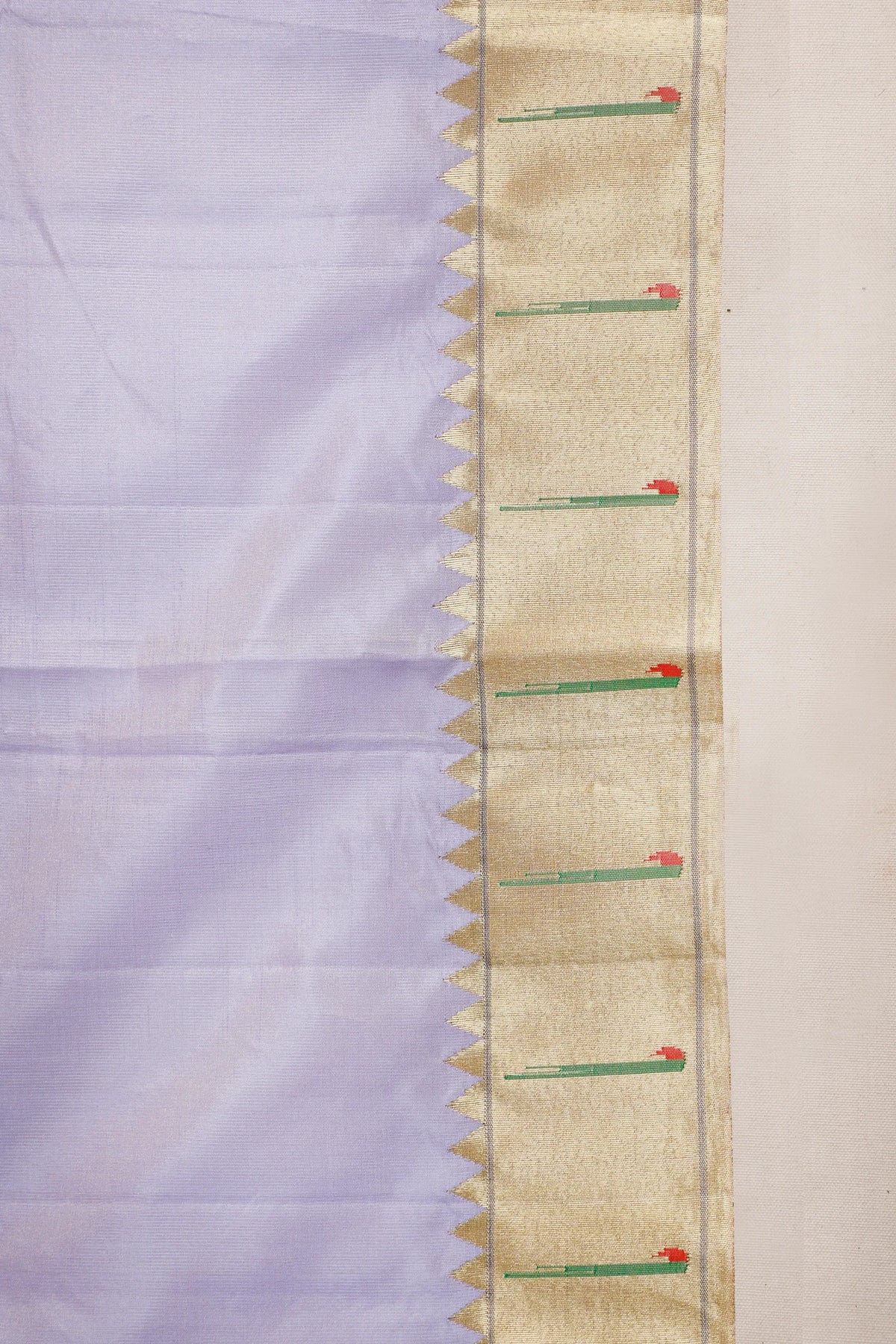 Lavender Pure Silk Handloom Paithani Tissue Saree with Asawali Pallu - Revival Design