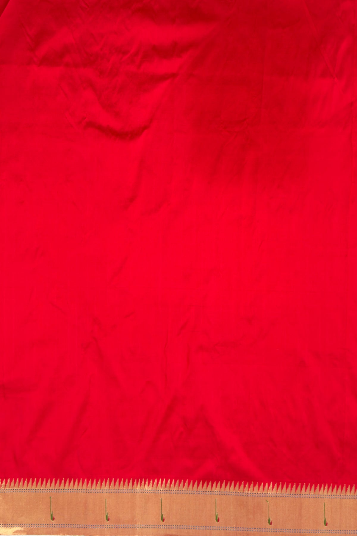 Red Handloom Paithani Muniya Asawali