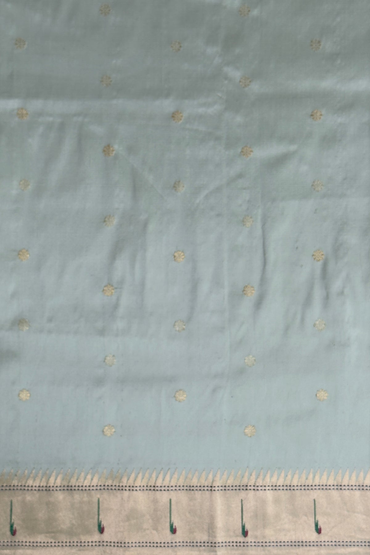 Sea Green Handloom Paithani Muniya Asawali