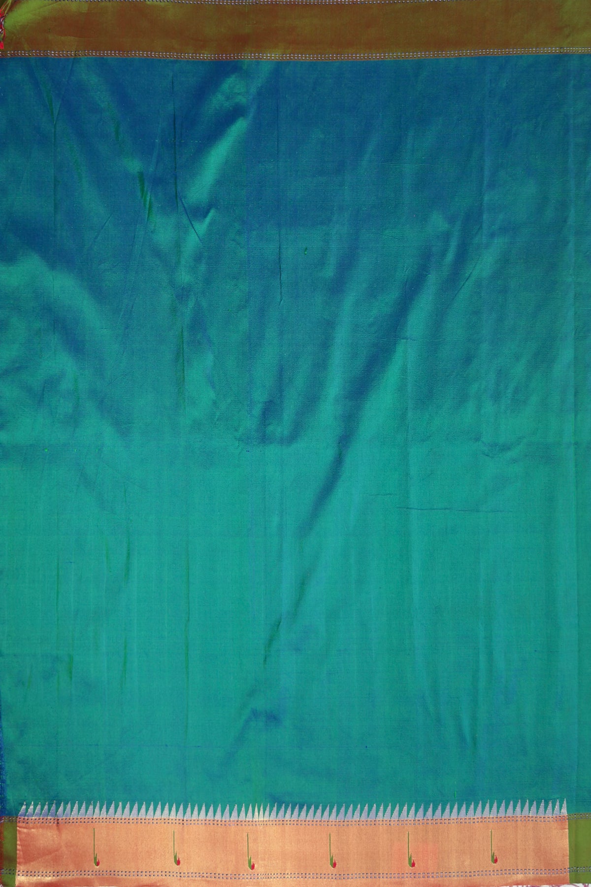 Peacock Blue Handloom Paithani Muniya Asawali