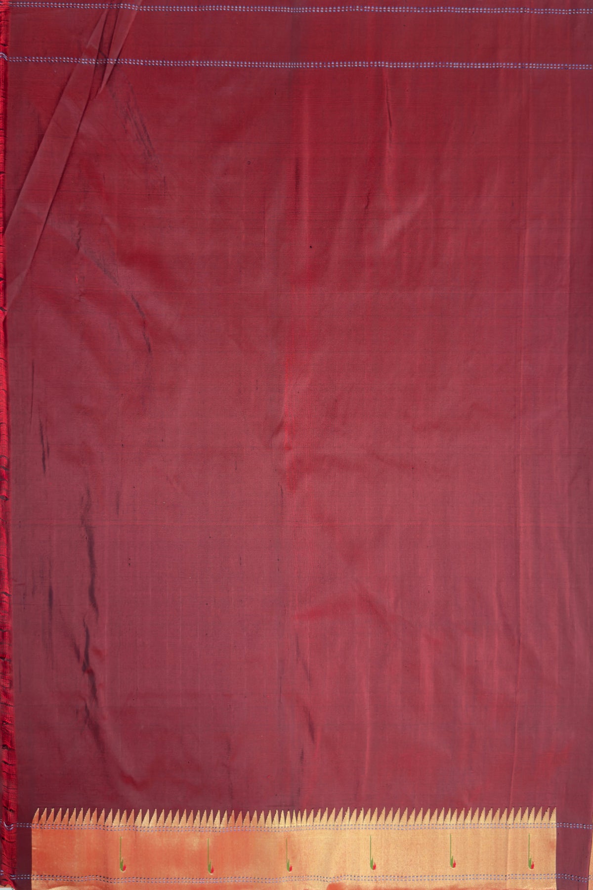 Maroon Handloom Paithani Muniya Asawali
