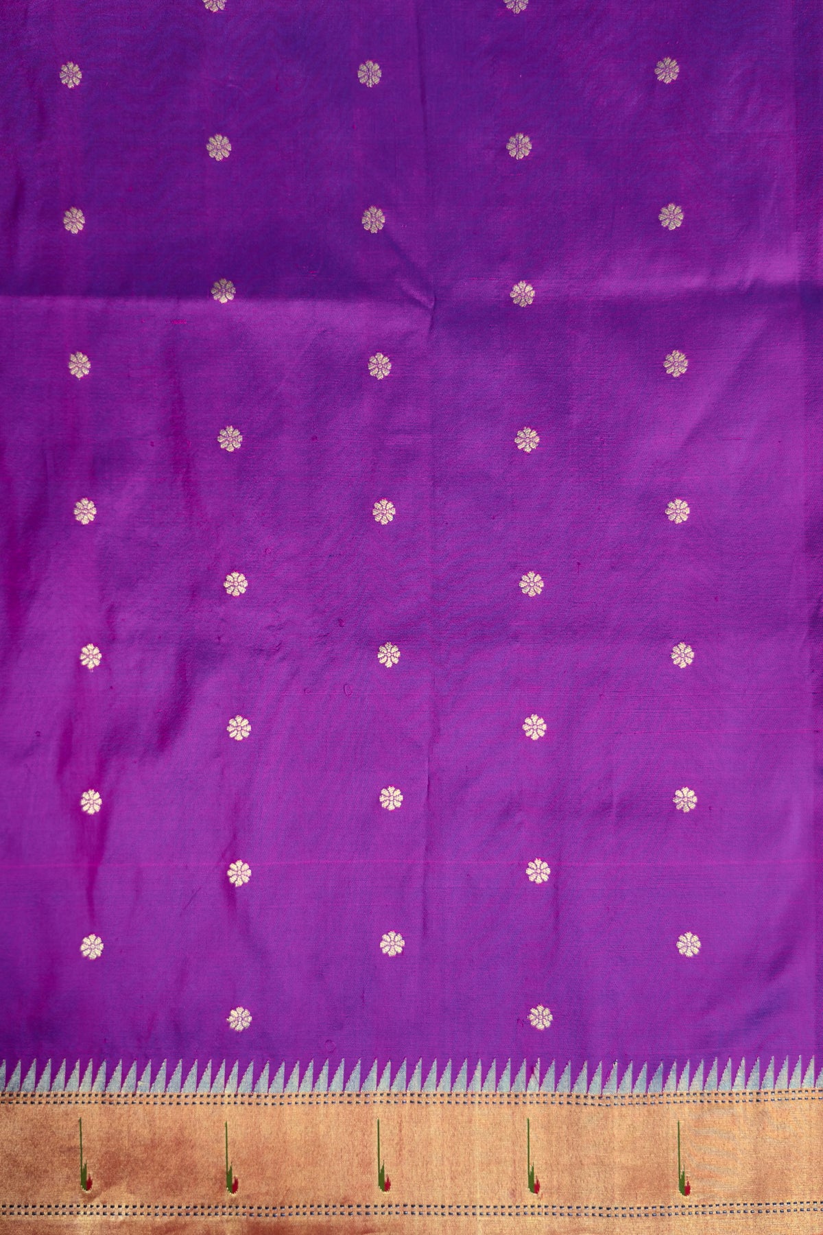 Purple Handloom Paithani Muniya Asawali