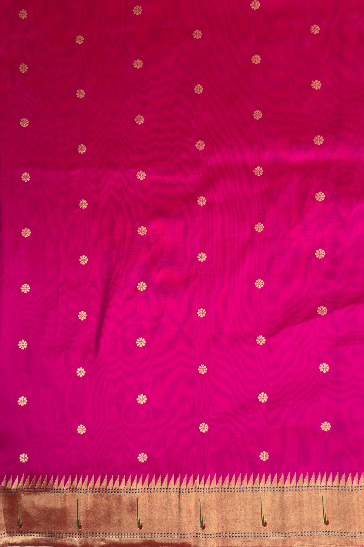 Hot Pink Handloom Paithani Muniya Asawali