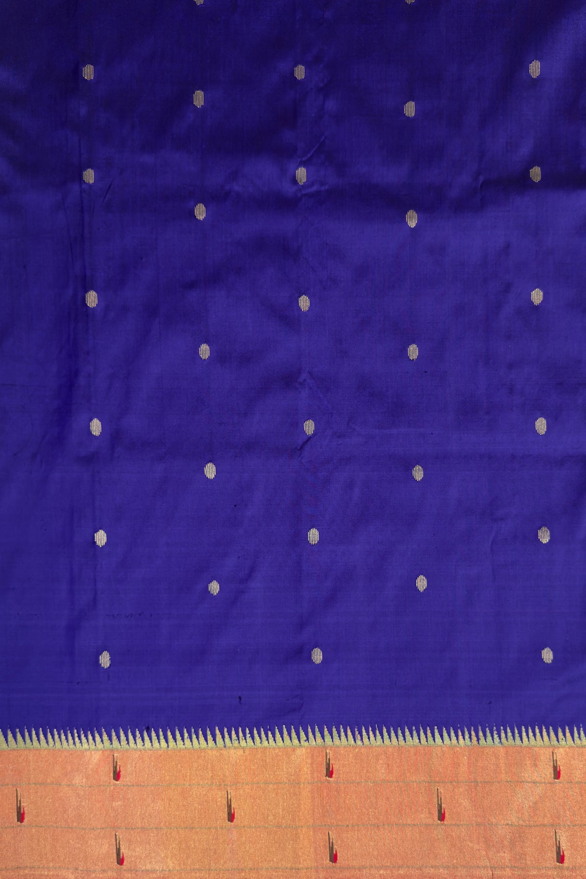 Navy Blue Handloom Triple Paithani Muniya Paithani