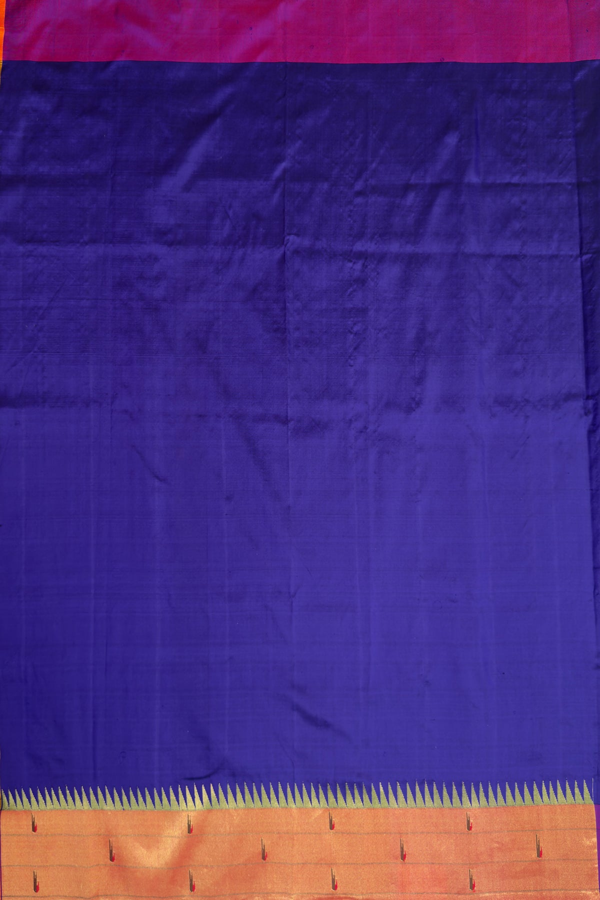 Navy Blue Handloom Triple Paithani Muniya Paithani