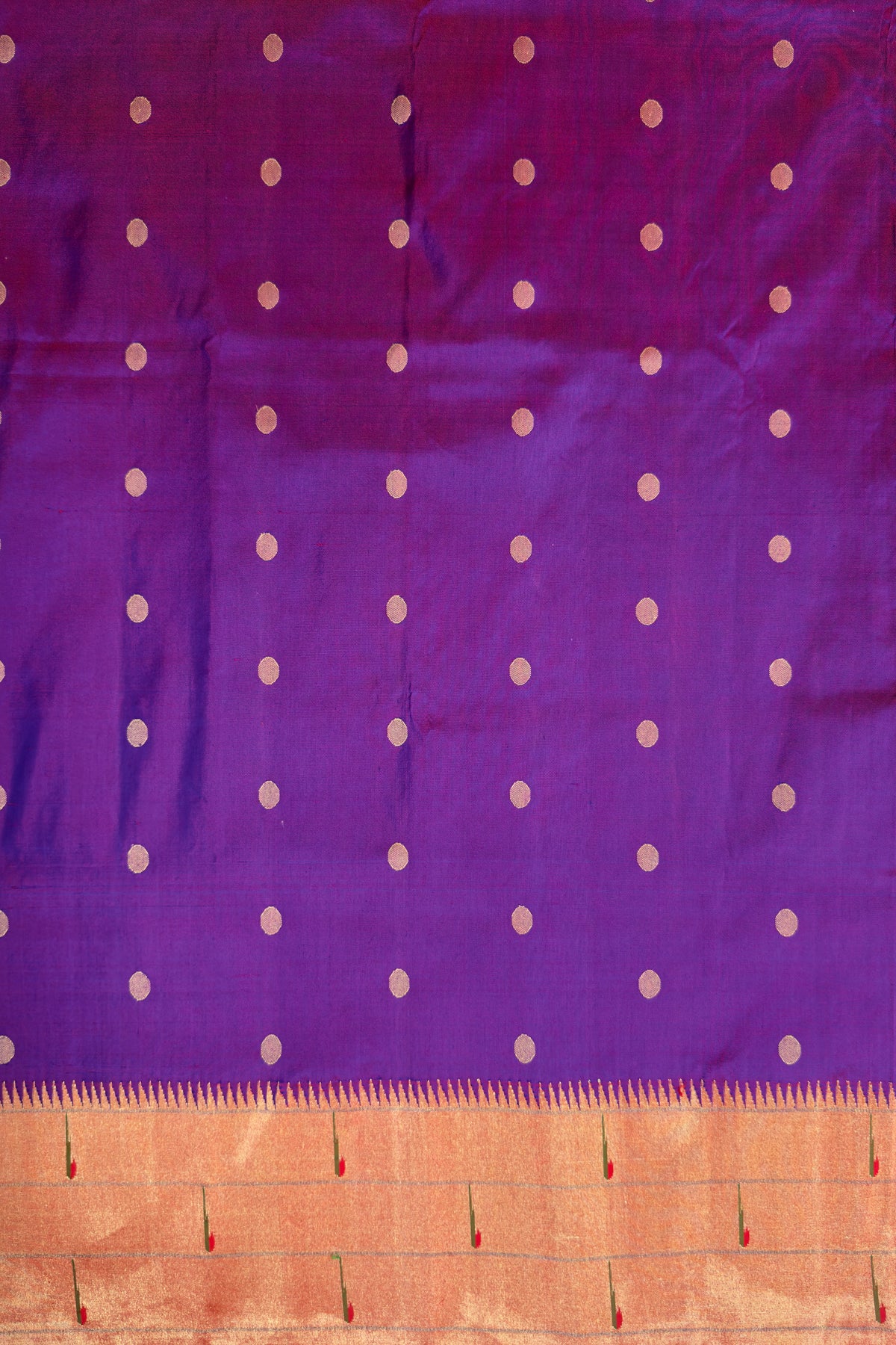 Purple Handloom Triple Paithani Muniya Paithani