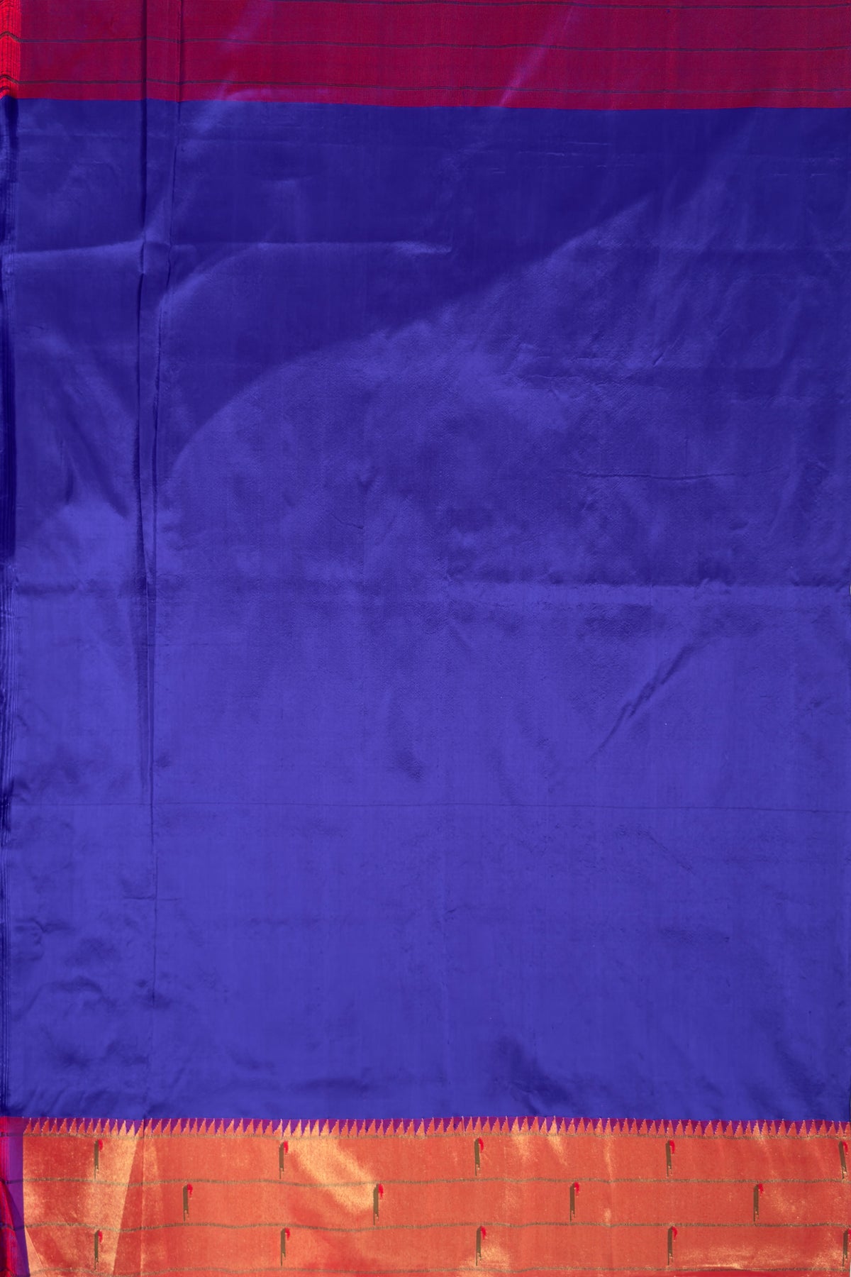 Navy Blue Handloom Triple Paithani Muniya Paithani