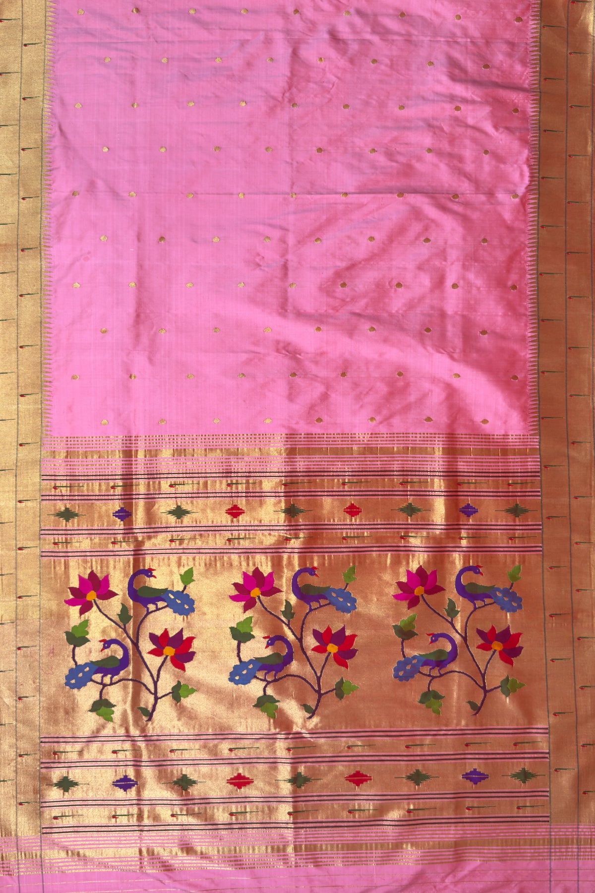 Baby Pink Double Muniya Handloom Paithani