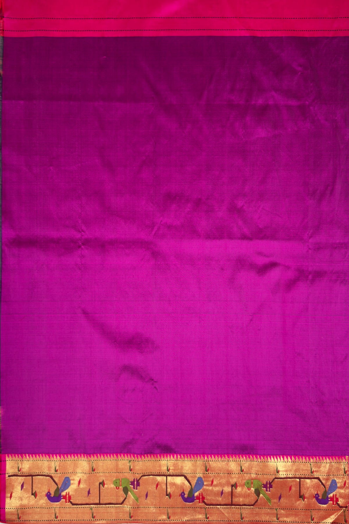 Purple Brocade Peacock Border Paithani