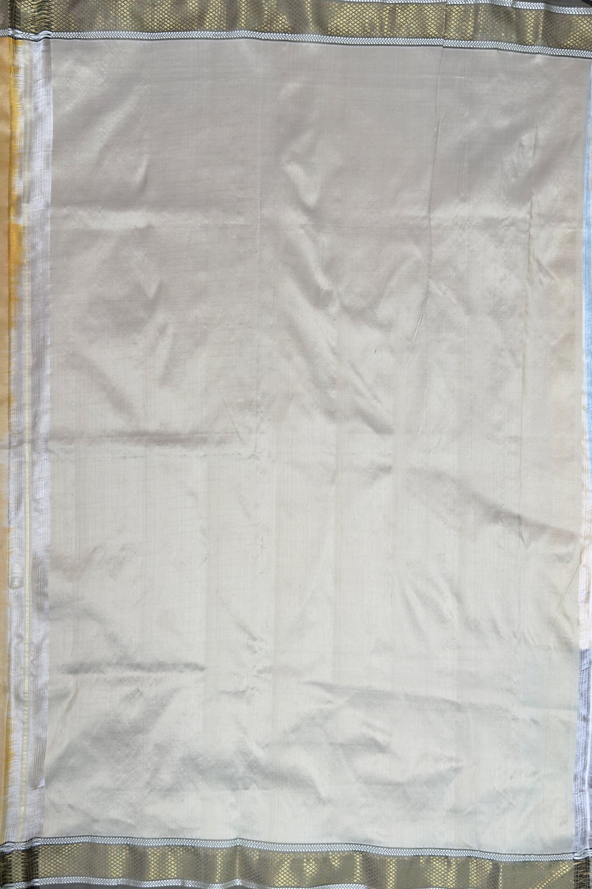 Pearl White Vintage Asawali Handloom Paithani