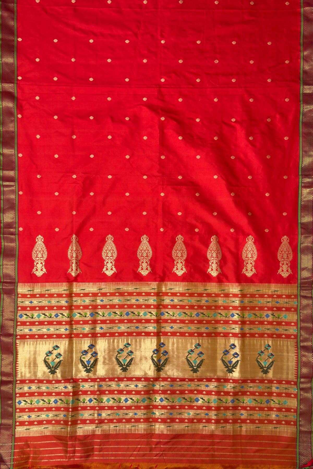 Red Vintage Asawali Handloom Paithani