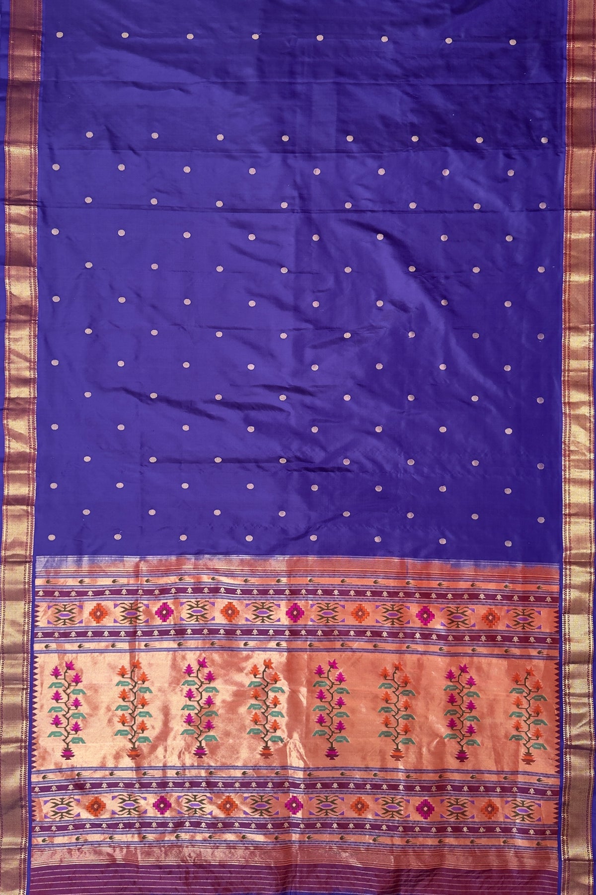 Navy Blue Vintage Asawali Handloom Paithani