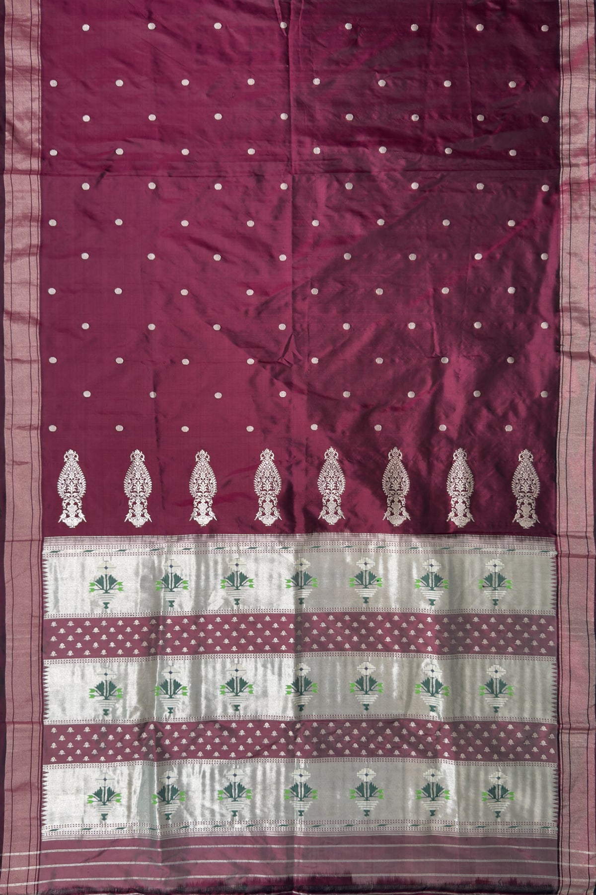 Wine Vintage Asawali Handloom Paithani