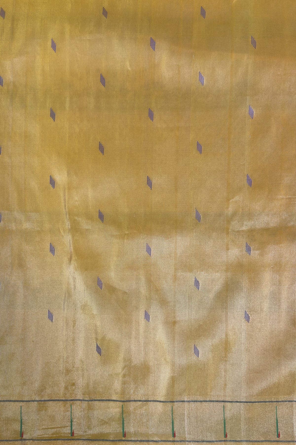 Lemon Yellow Pure Silk Handloom Tissue Paithani Saree