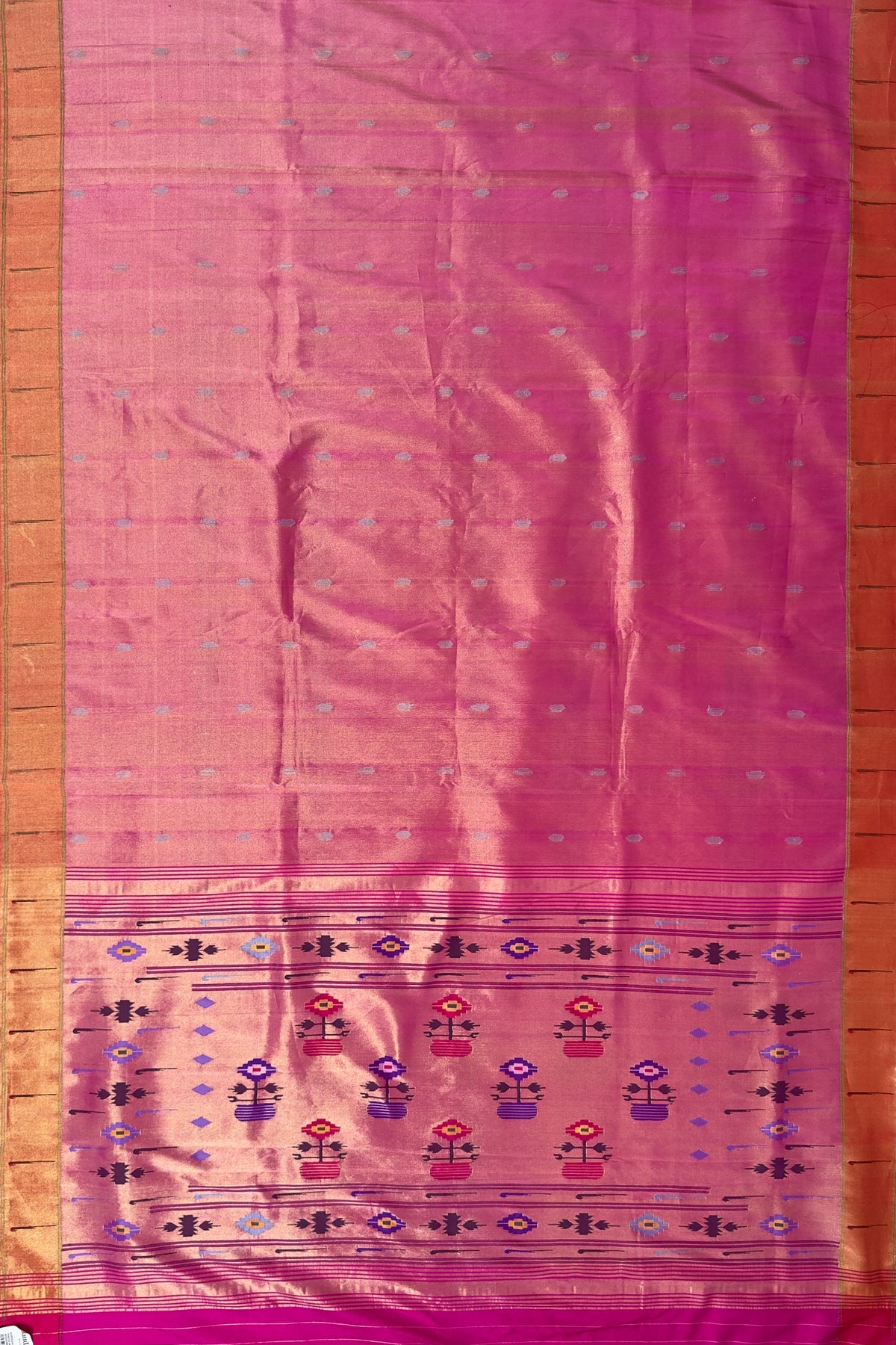 Pink Pure Silk Handloom Tissue Paithani Saree