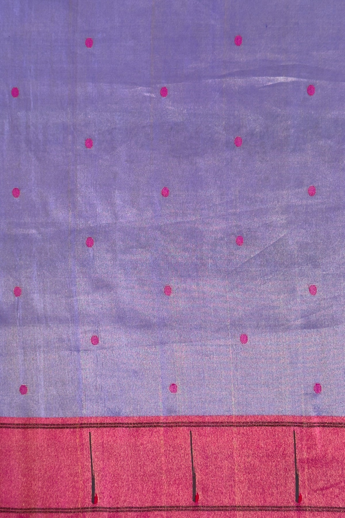 Lavender Pure Silk Handloom Tissue Paithani Saree
