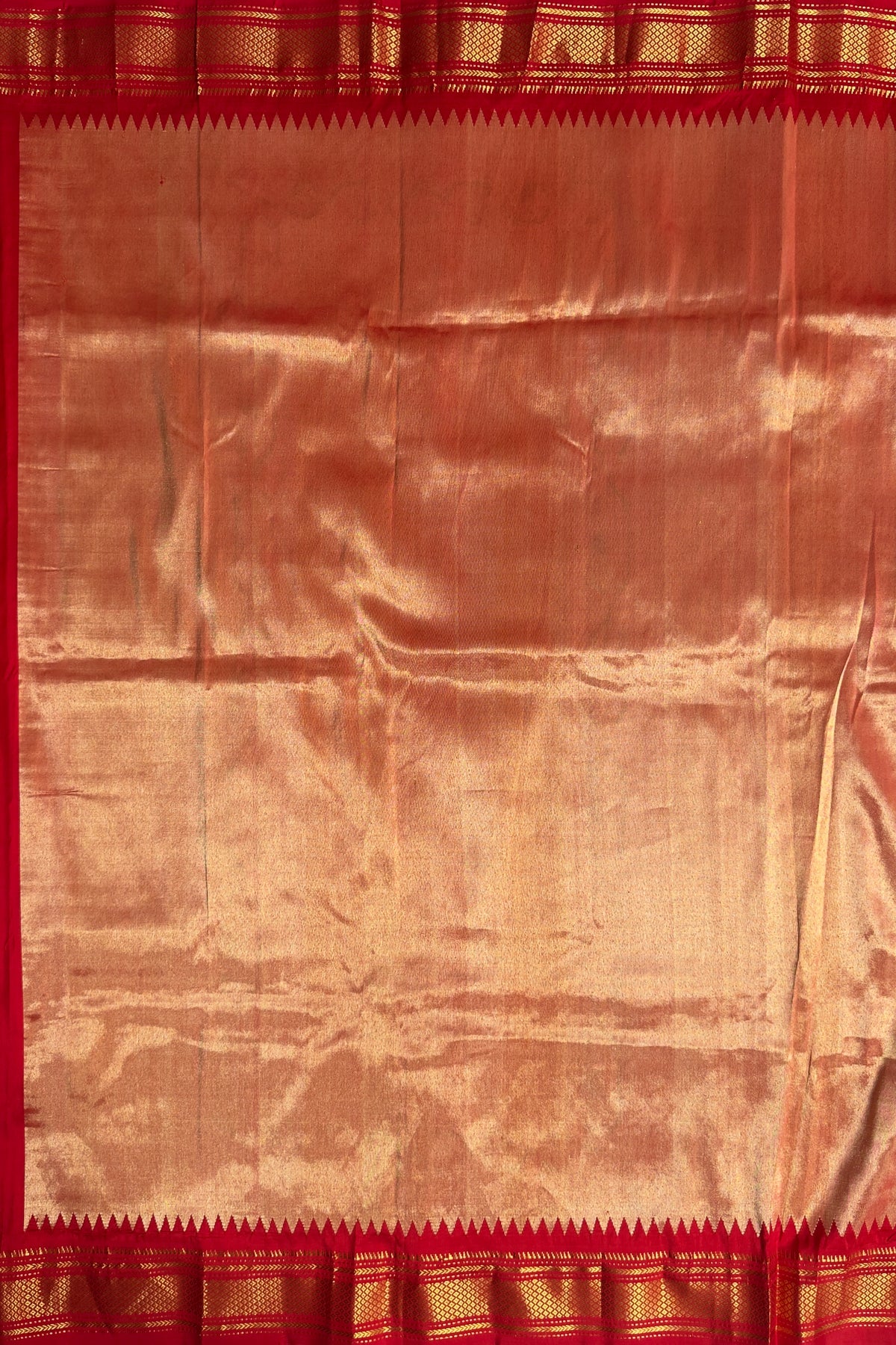 Red Vintage Pure Silk Handloom Paithani Chandrakala
