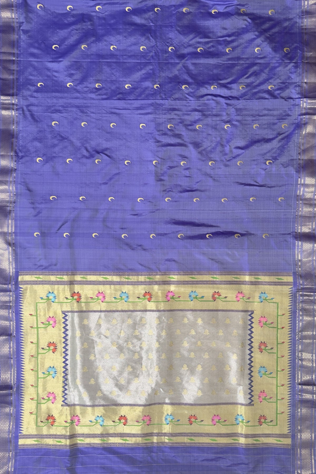 Lavender Vintage Pure Silk Handloom Paithani Chandrakala
