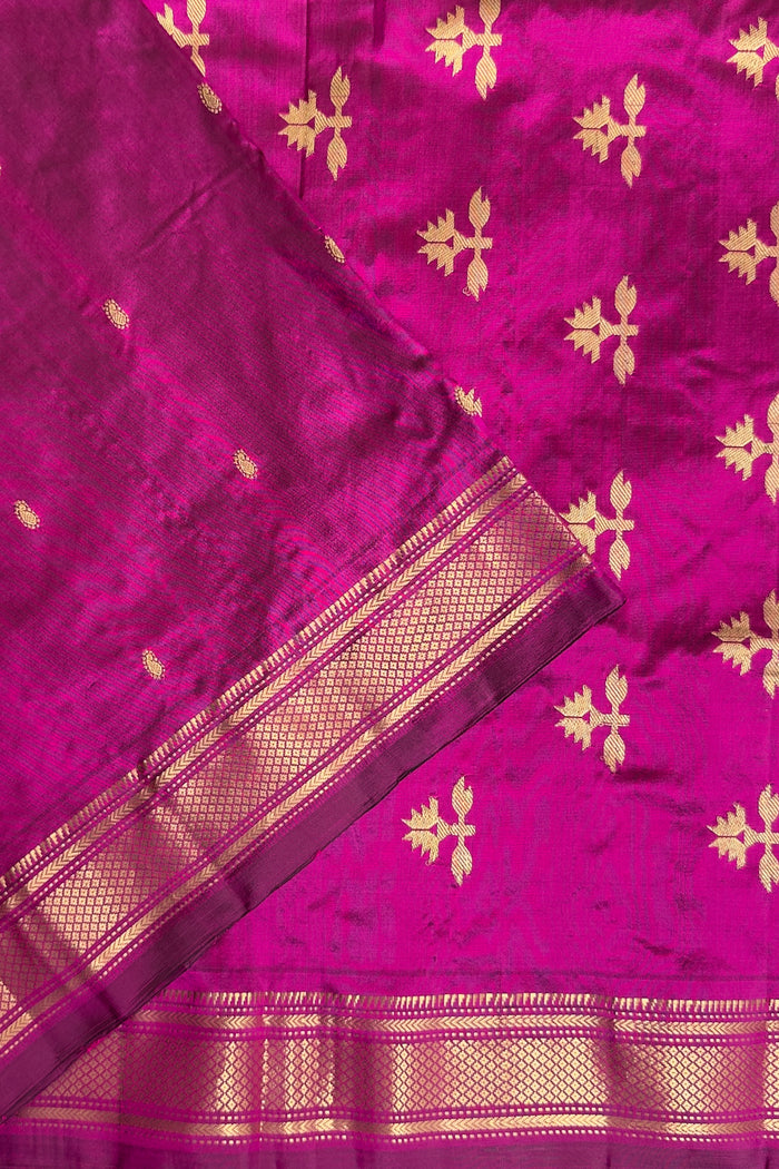 Wine Pure Silk Handloom Asawali Paithani