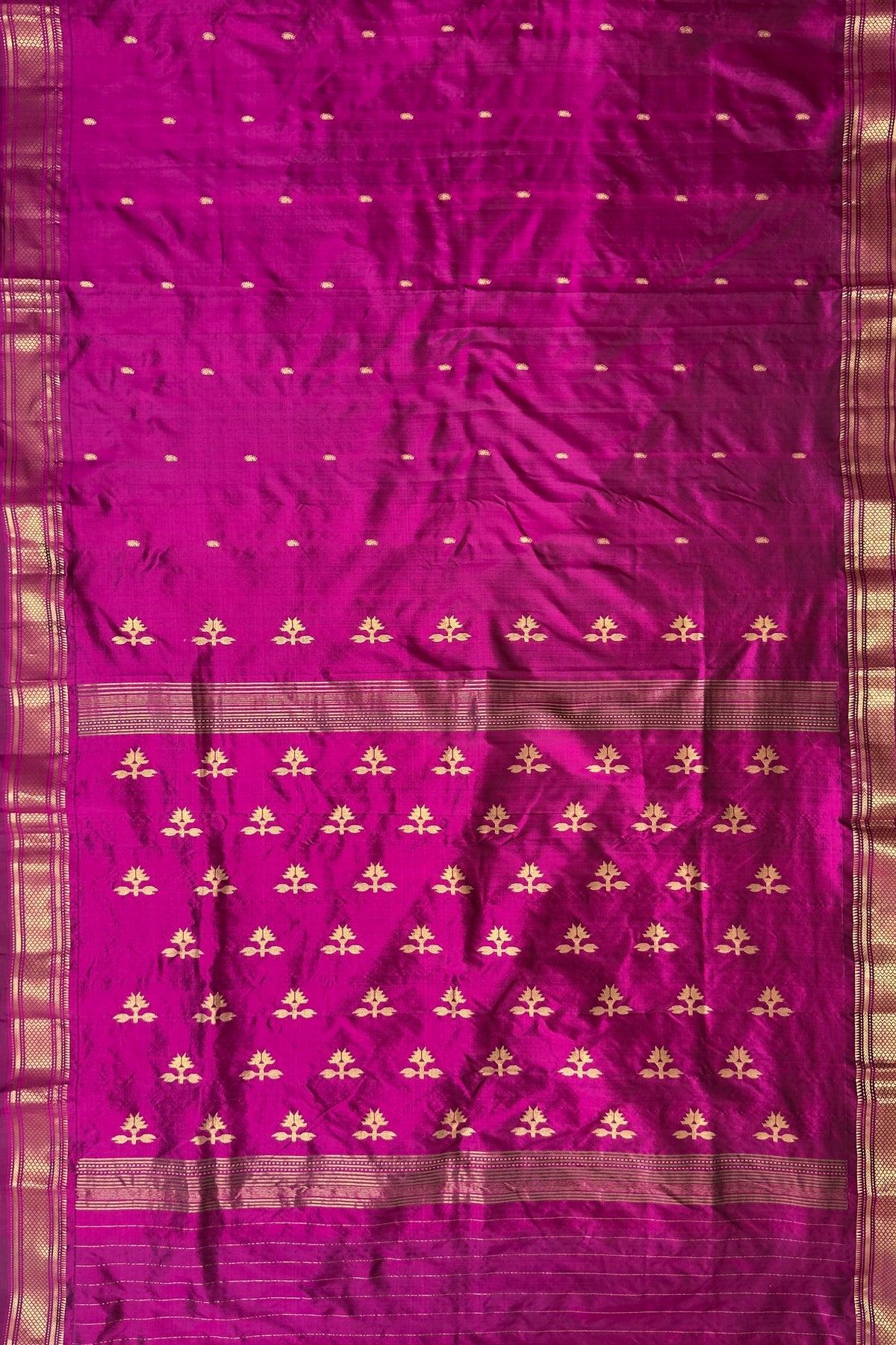 Wine Pure Silk Handloom Asawali Paithani