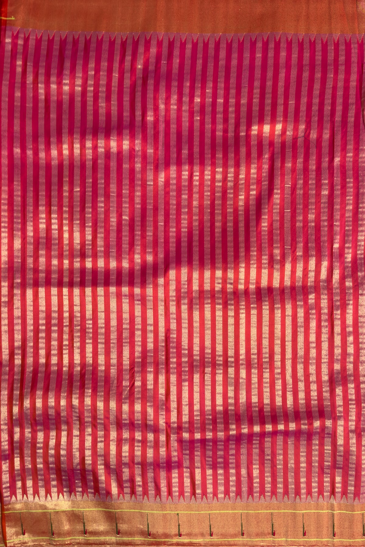 Pink Stripes Pure Silk Handloom Paithani