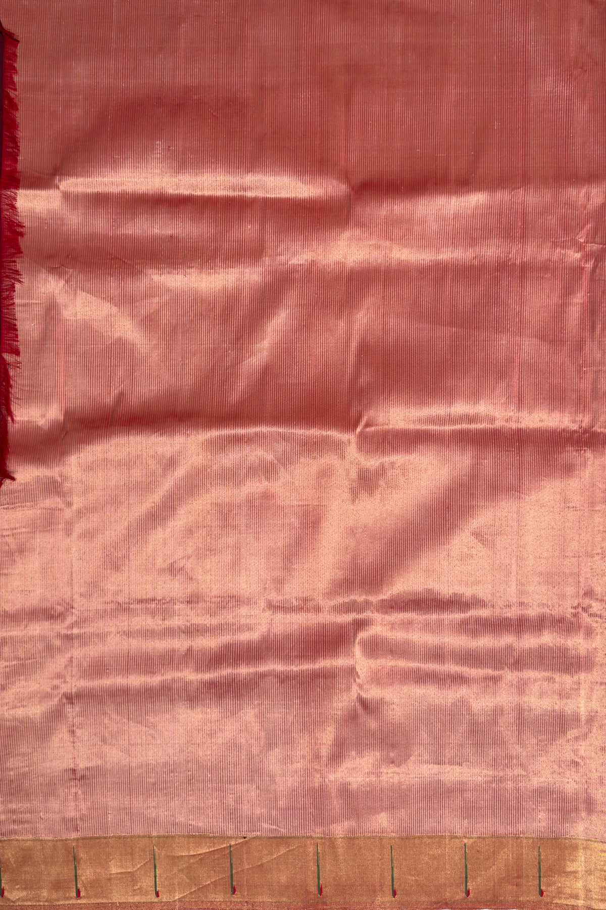 Baby Pink Pure Silk Handloom Stripes Paithani Saree