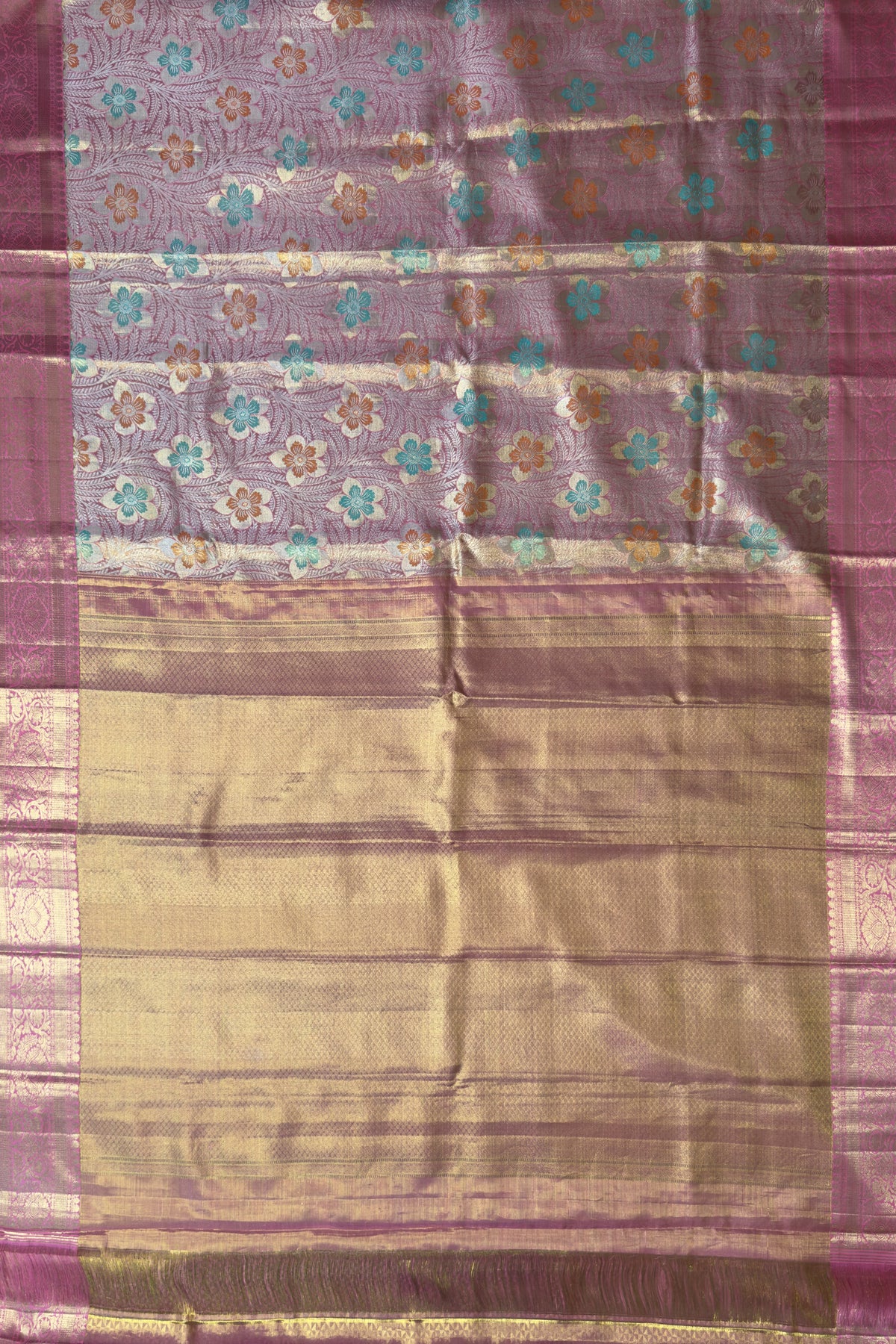 Baby Pink Pure Silk Handloom Tissue Kanjeevaram