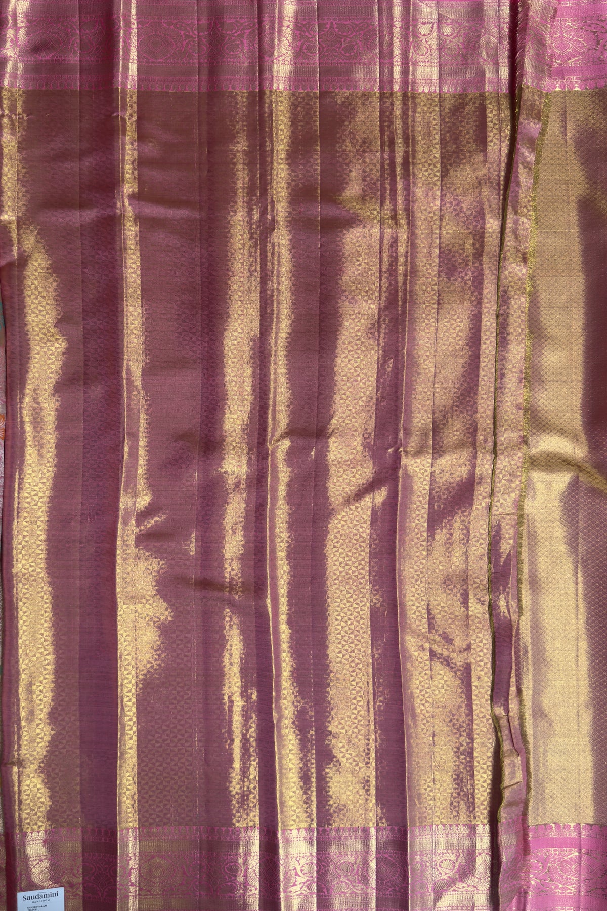 Baby Pink Pure Silk Handloom Tissue Kanjeevaram