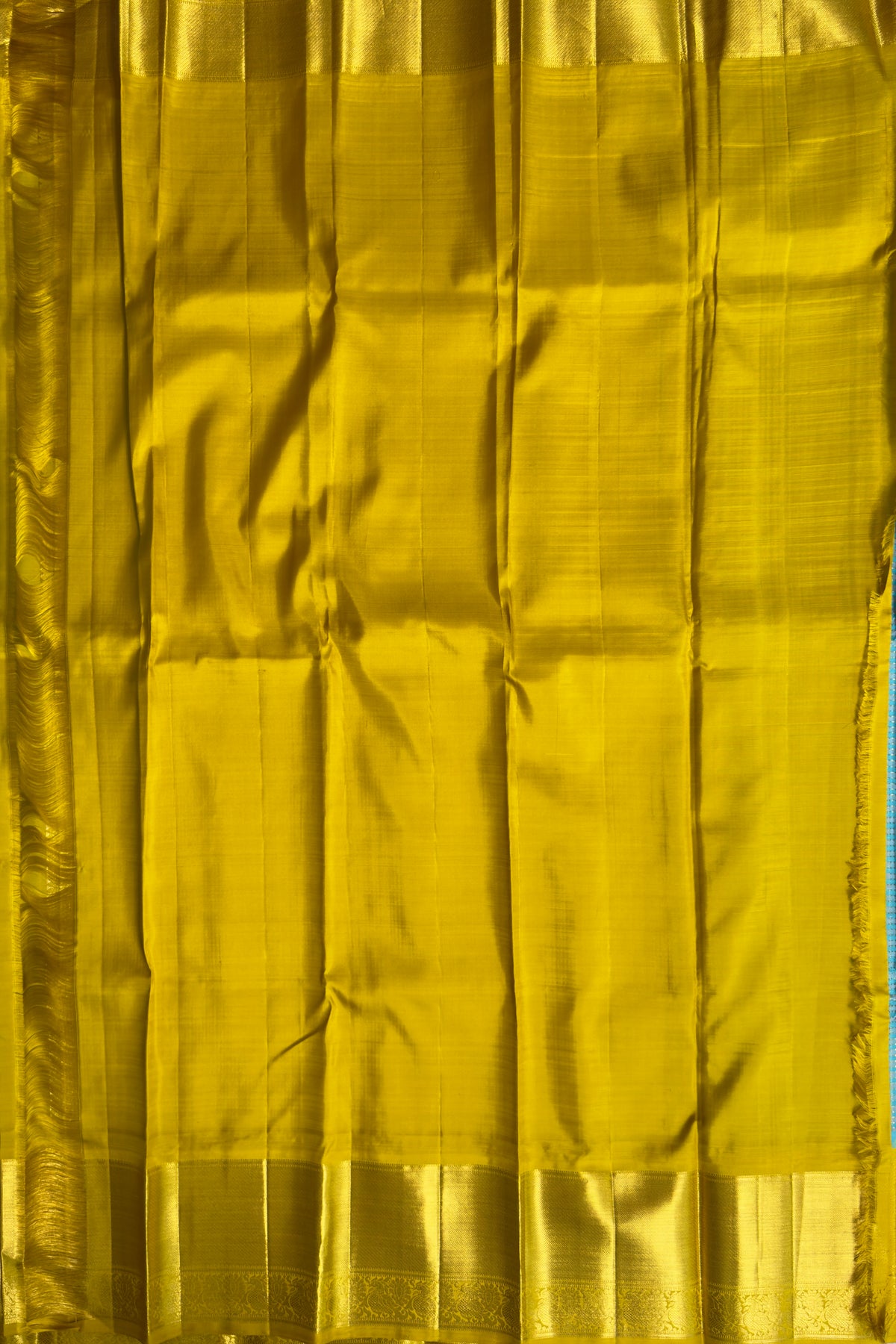 Blue & Yellow Pure Silk Handloom Kanjeevaram