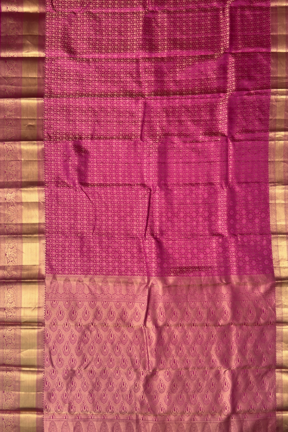 Wine & Magenta Pure Silk Handloom Kanjeevaram