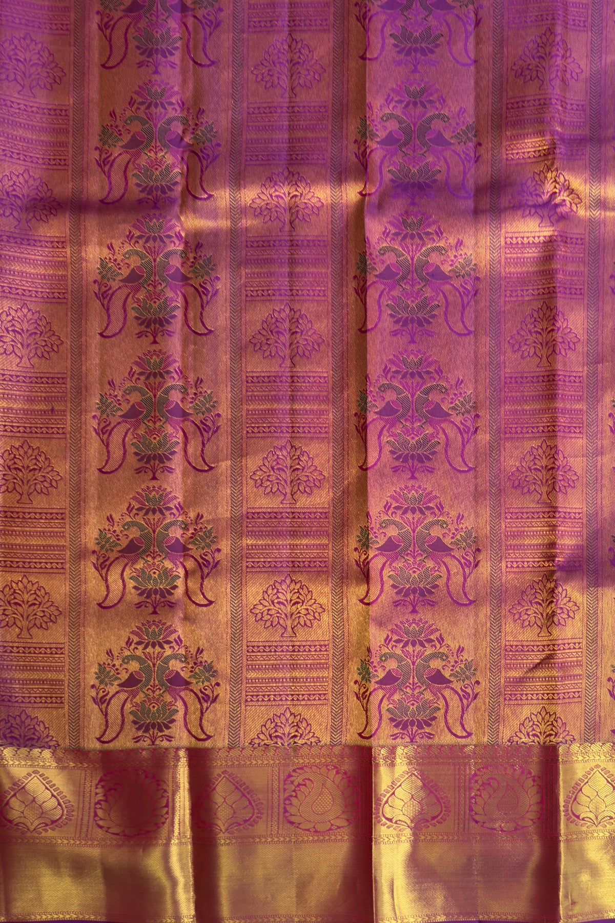 Purple Pure Silk Handloom Kanjeevaram