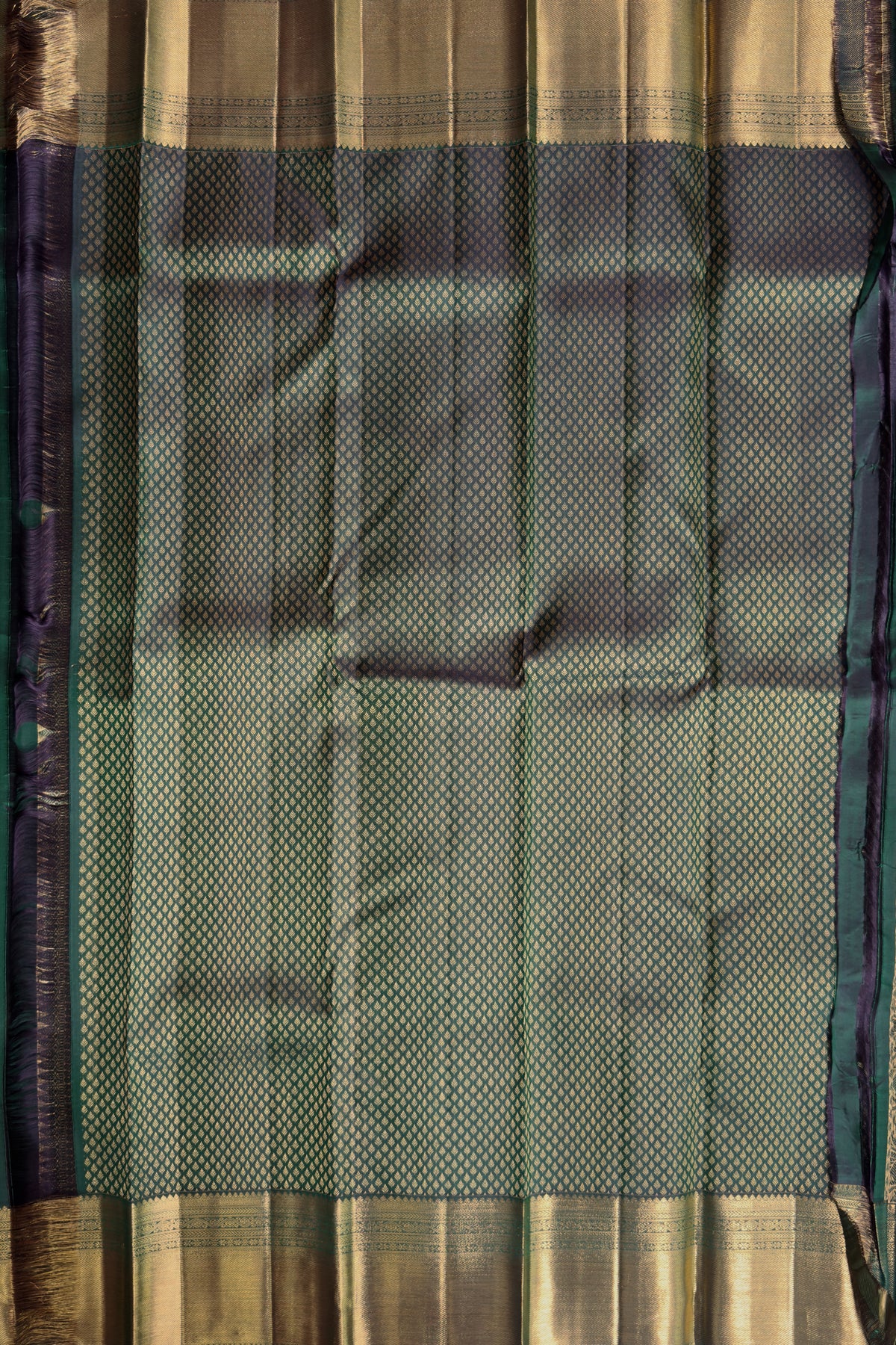 Bottle Green Pure Silk Handloom Kanjeevaram