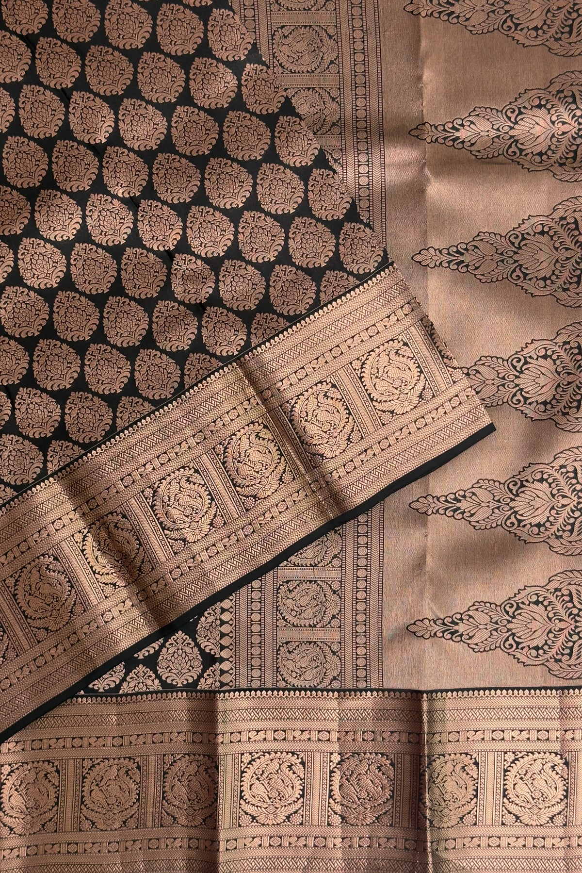Black Pure Silk Handloom Kanjeevaram