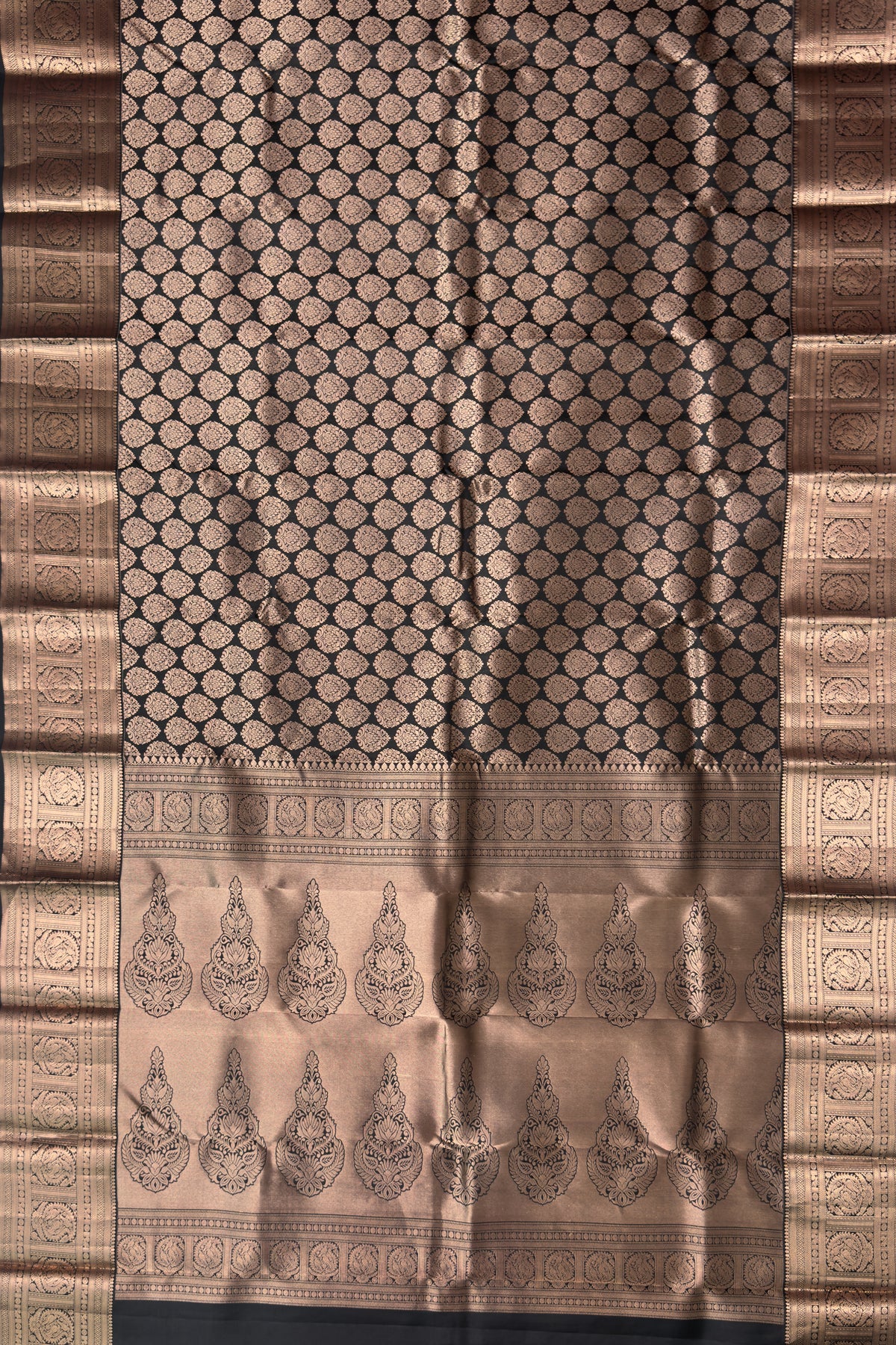 Black Pure Silk Handloom Kanjeevaram