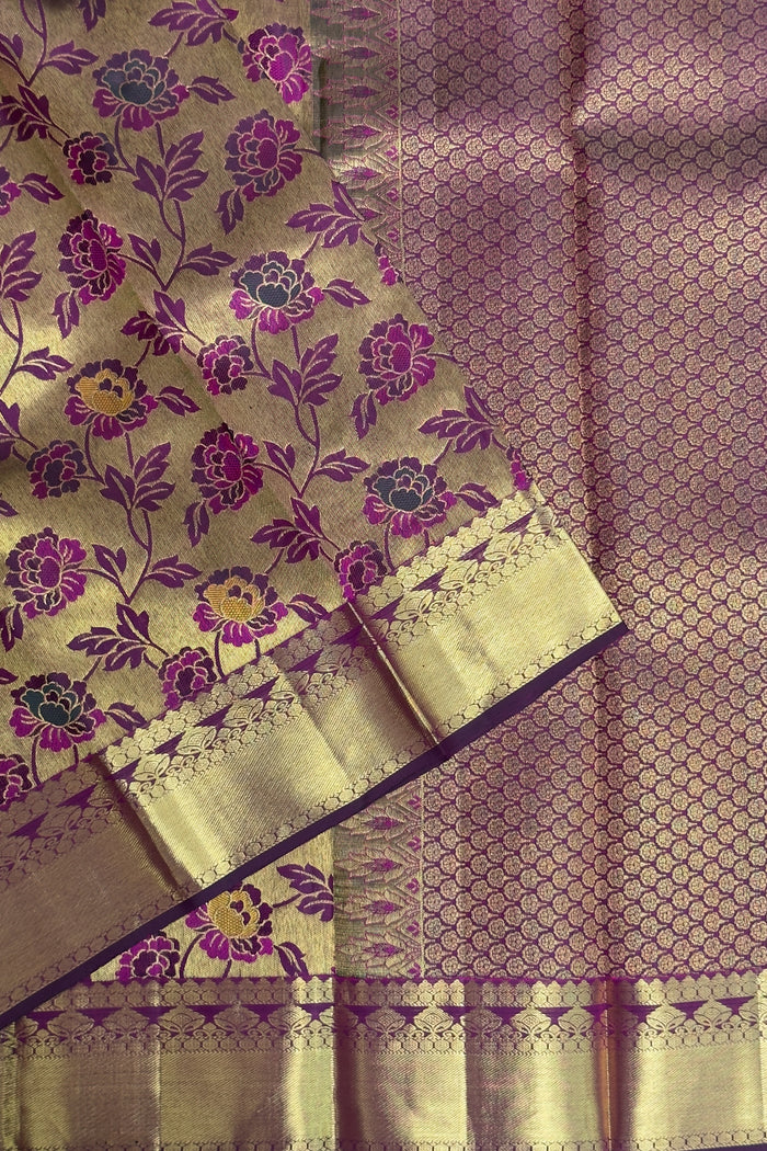 Purple Pure Silk Handloom Kanjeevaram