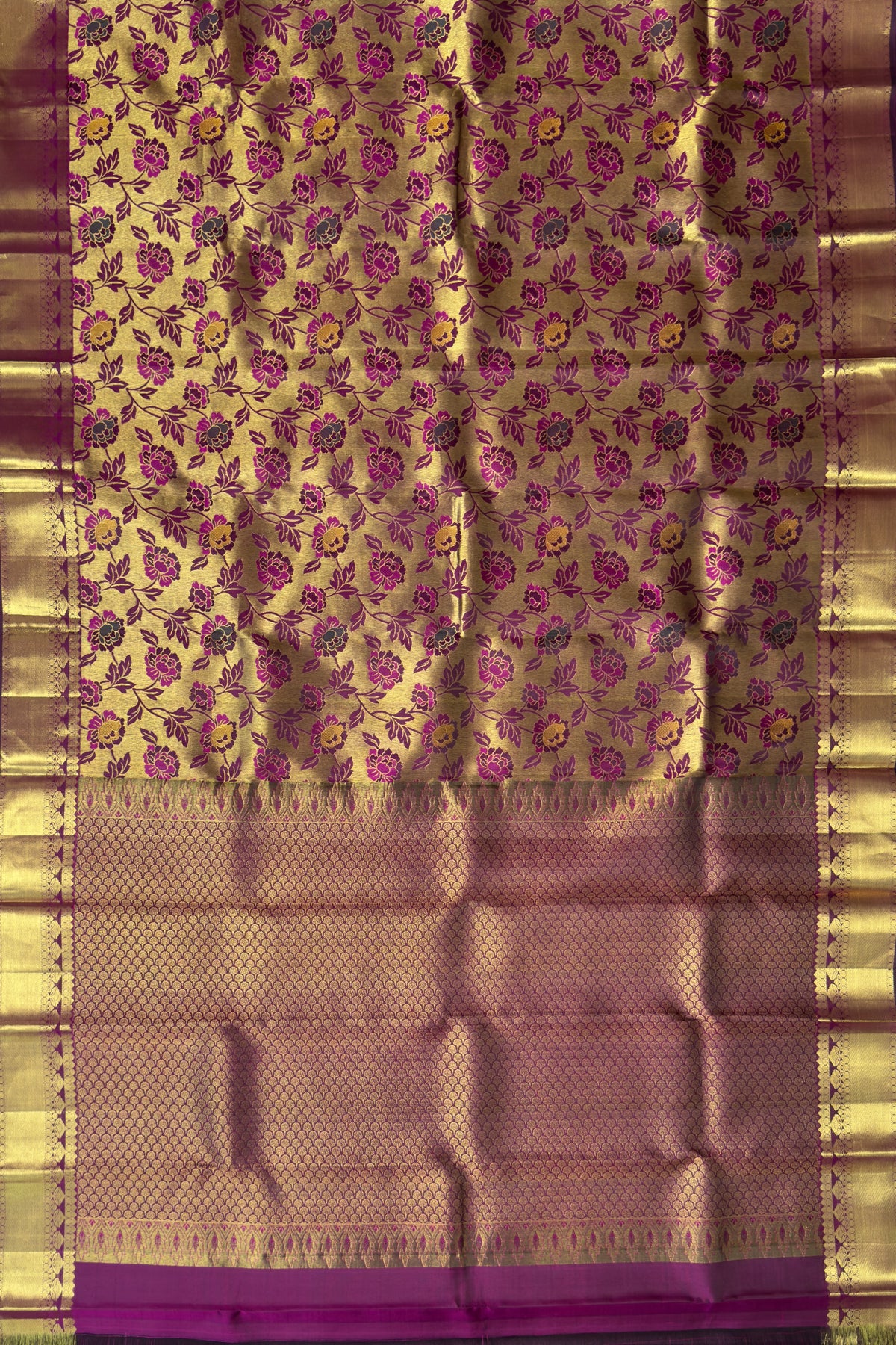 Purple Pure Silk Handloom Kanjeevaram