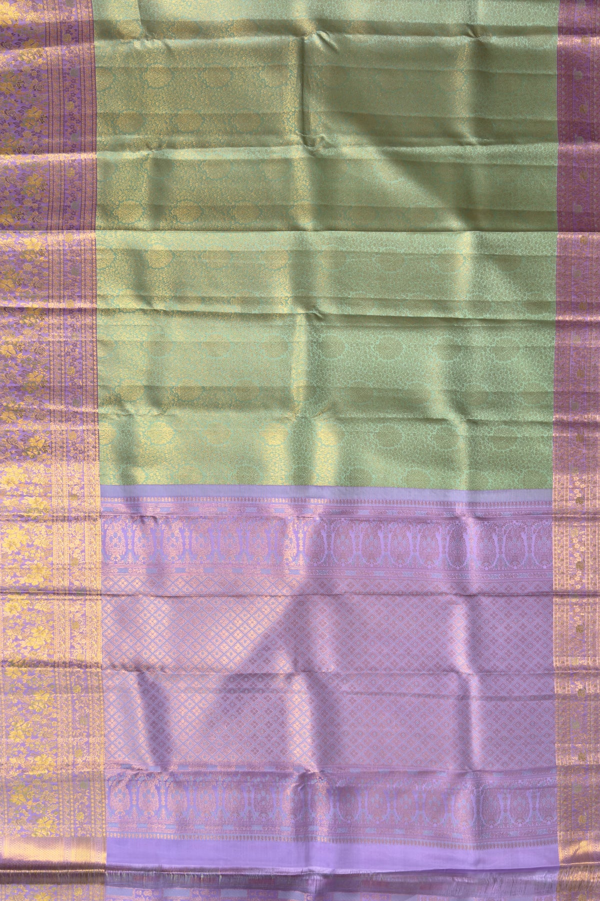 Pista Green Pure Silk Handloom Kanjeevaram