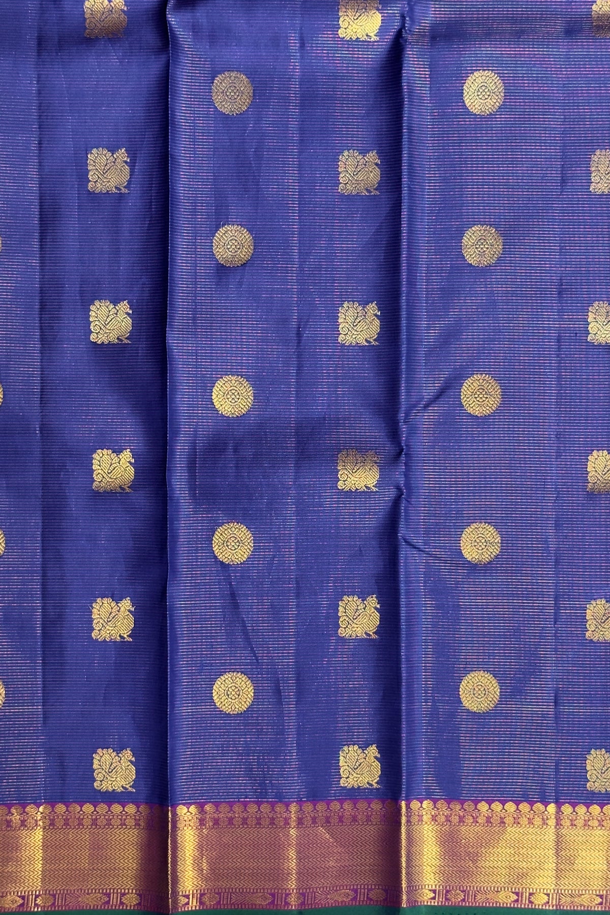 Navy Blue Pure Silk Handloom Kanjeevaram