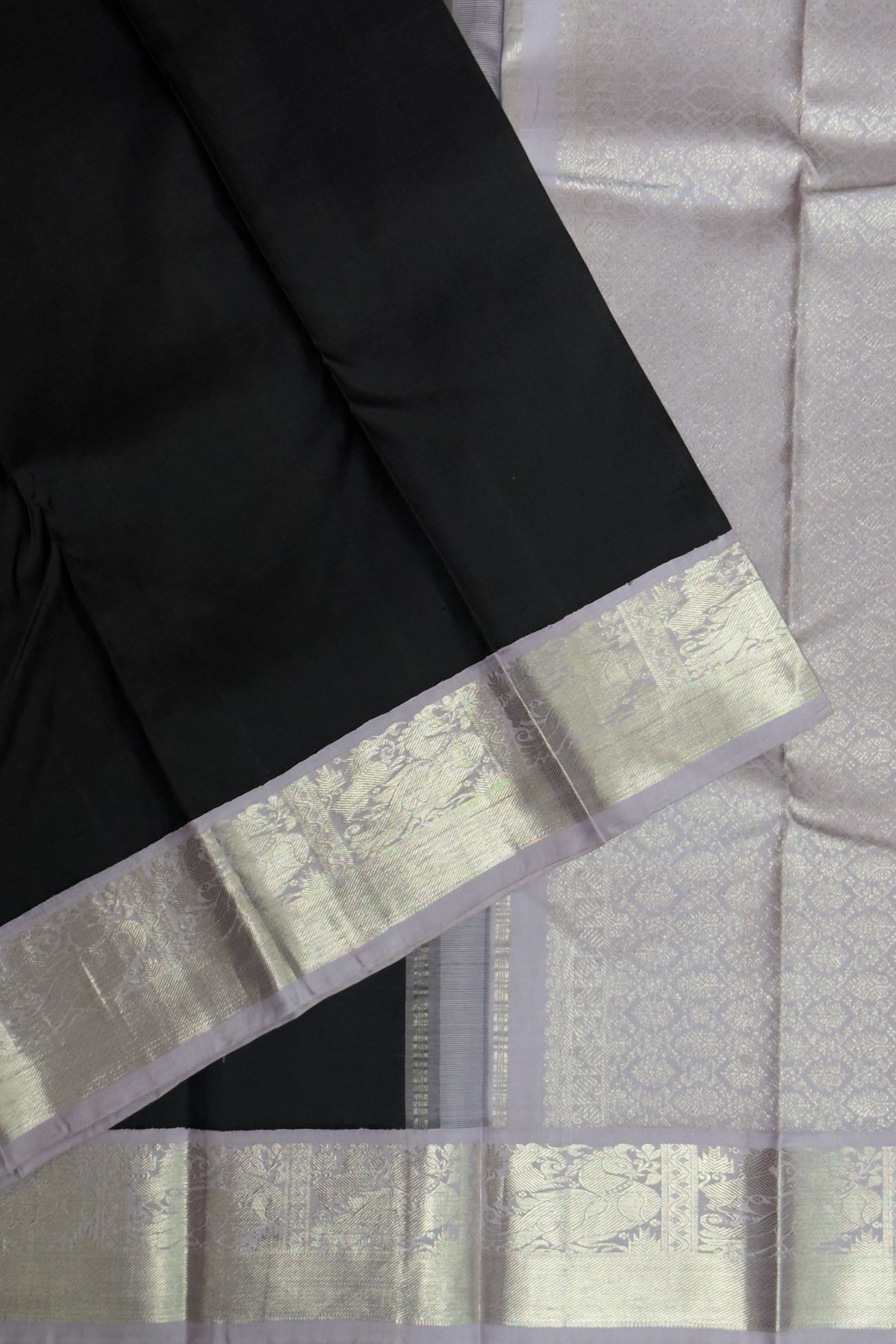 Black Pure Silk Handloom Kanjeevaram